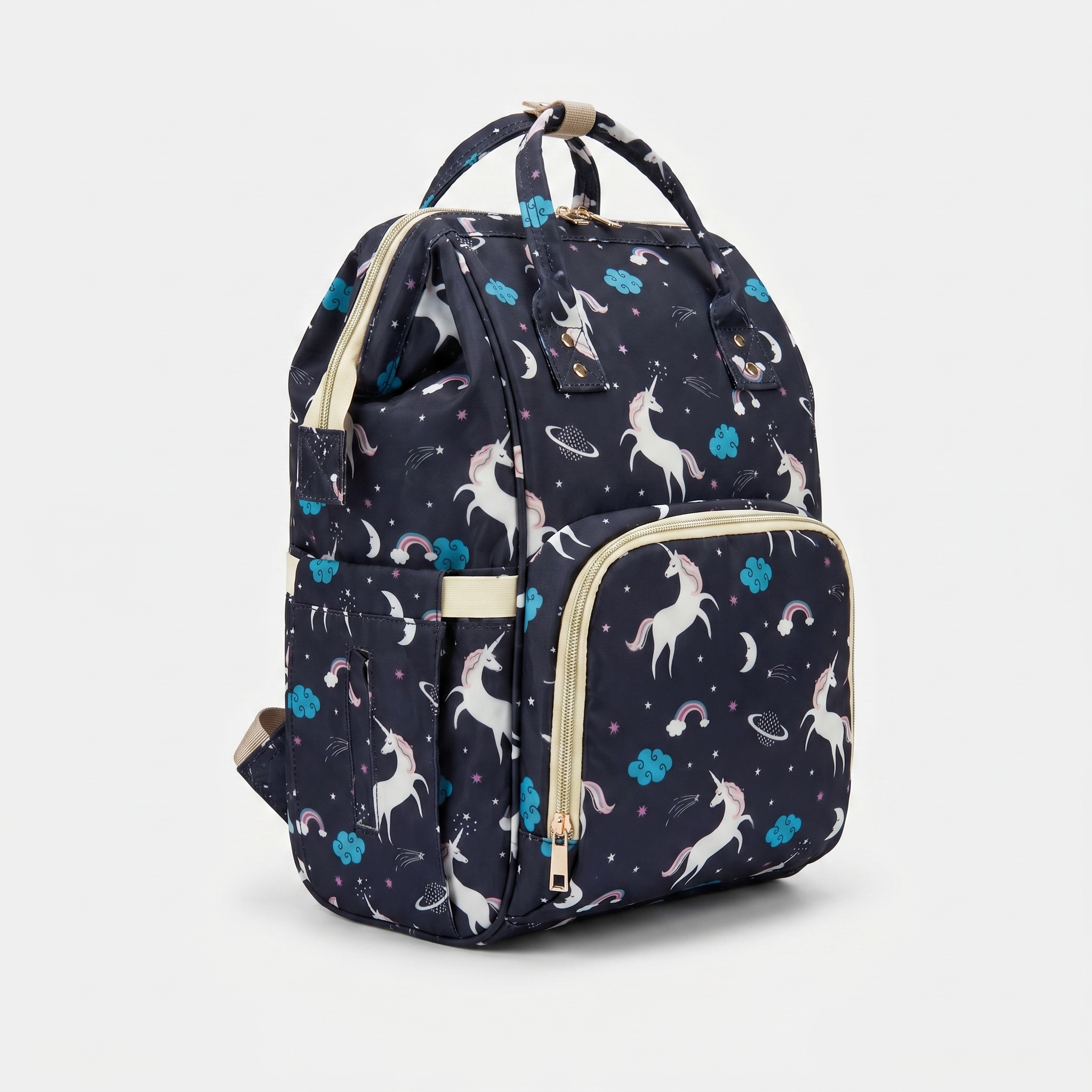 Dream Unicorn Baby Diaper Backpack – Black