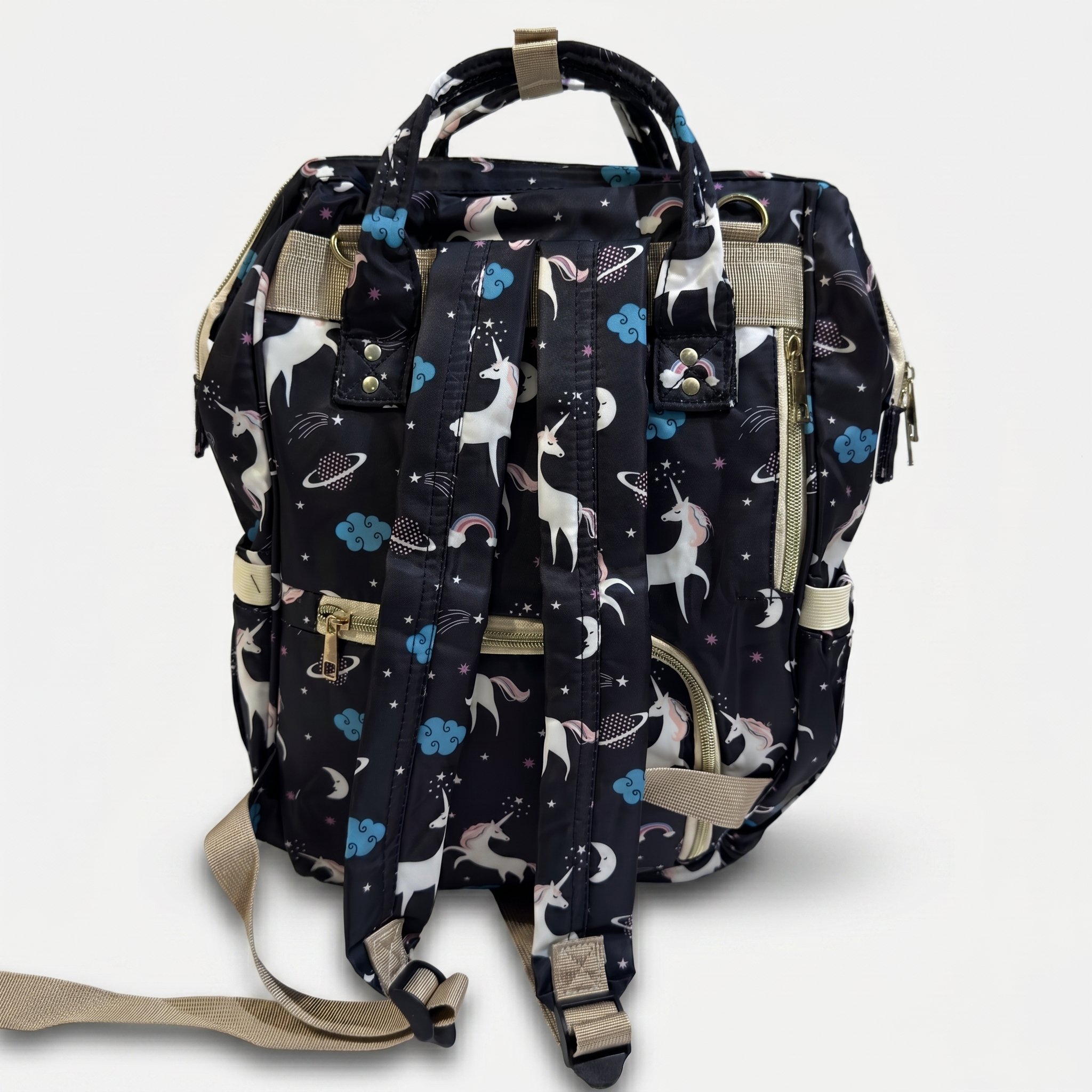 Dream Unicorn Baby Diaper Backpack – Black