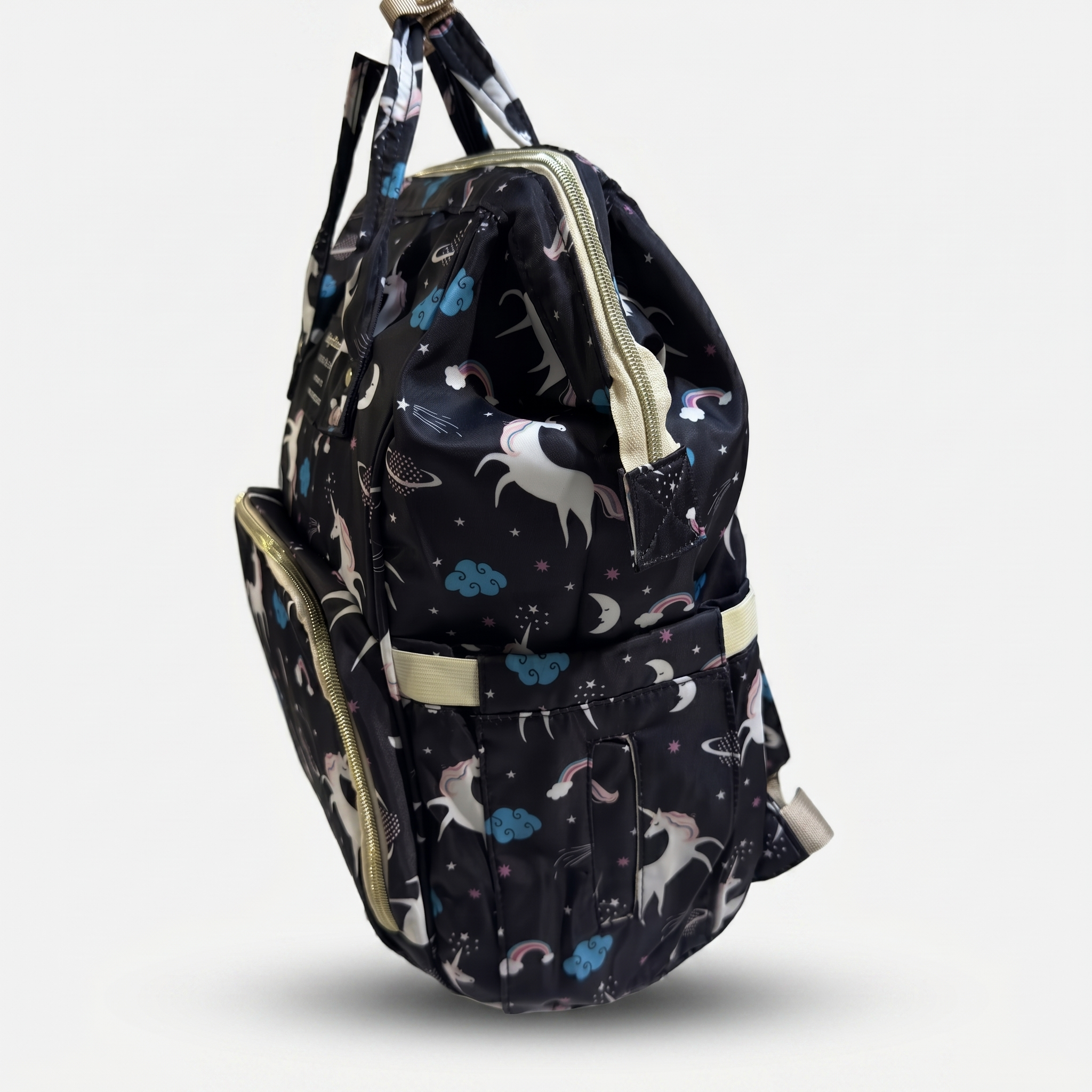Dream Unicorn Baby Diaper Backpack – Black