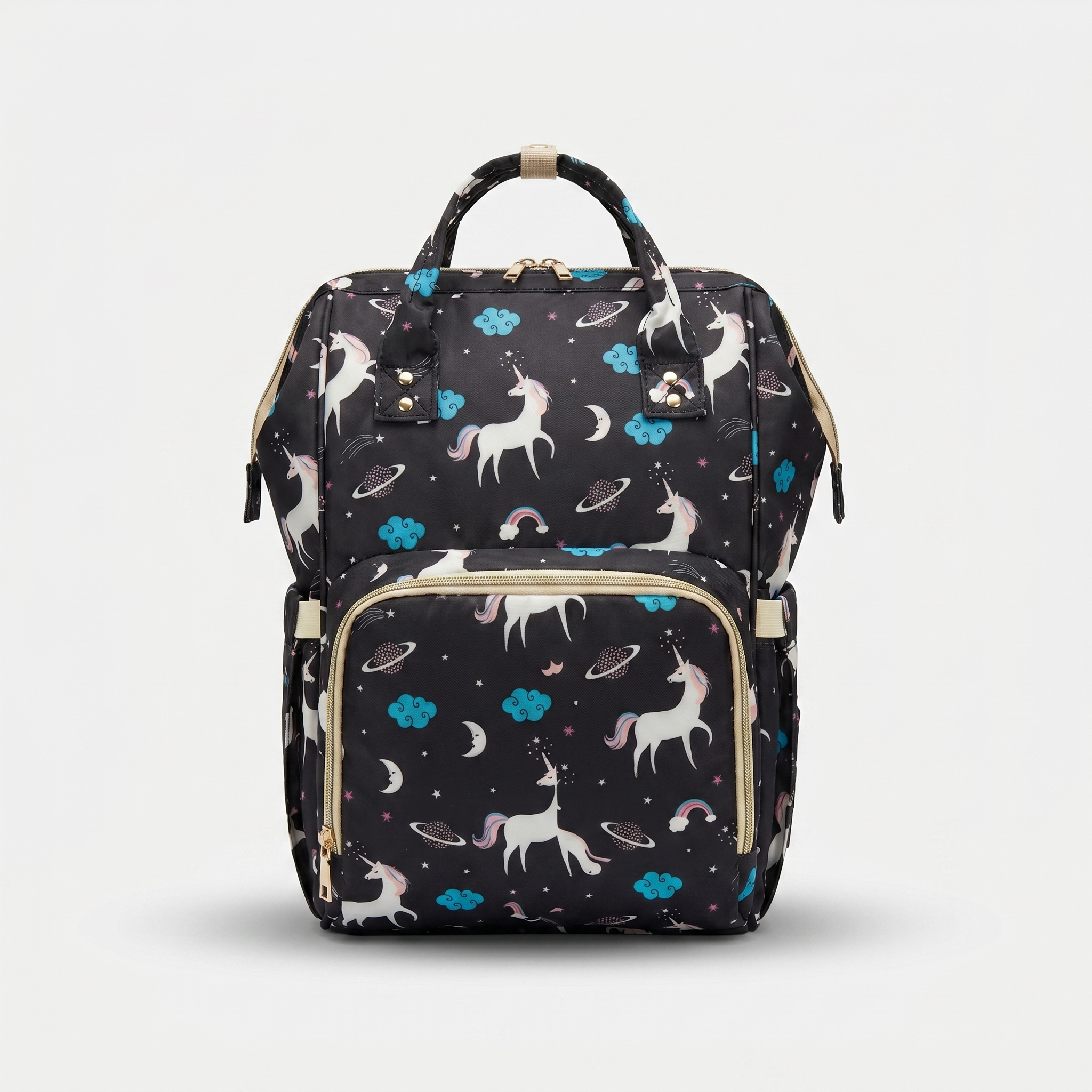 Dream Unicorn Baby Diaper Backpack – Black