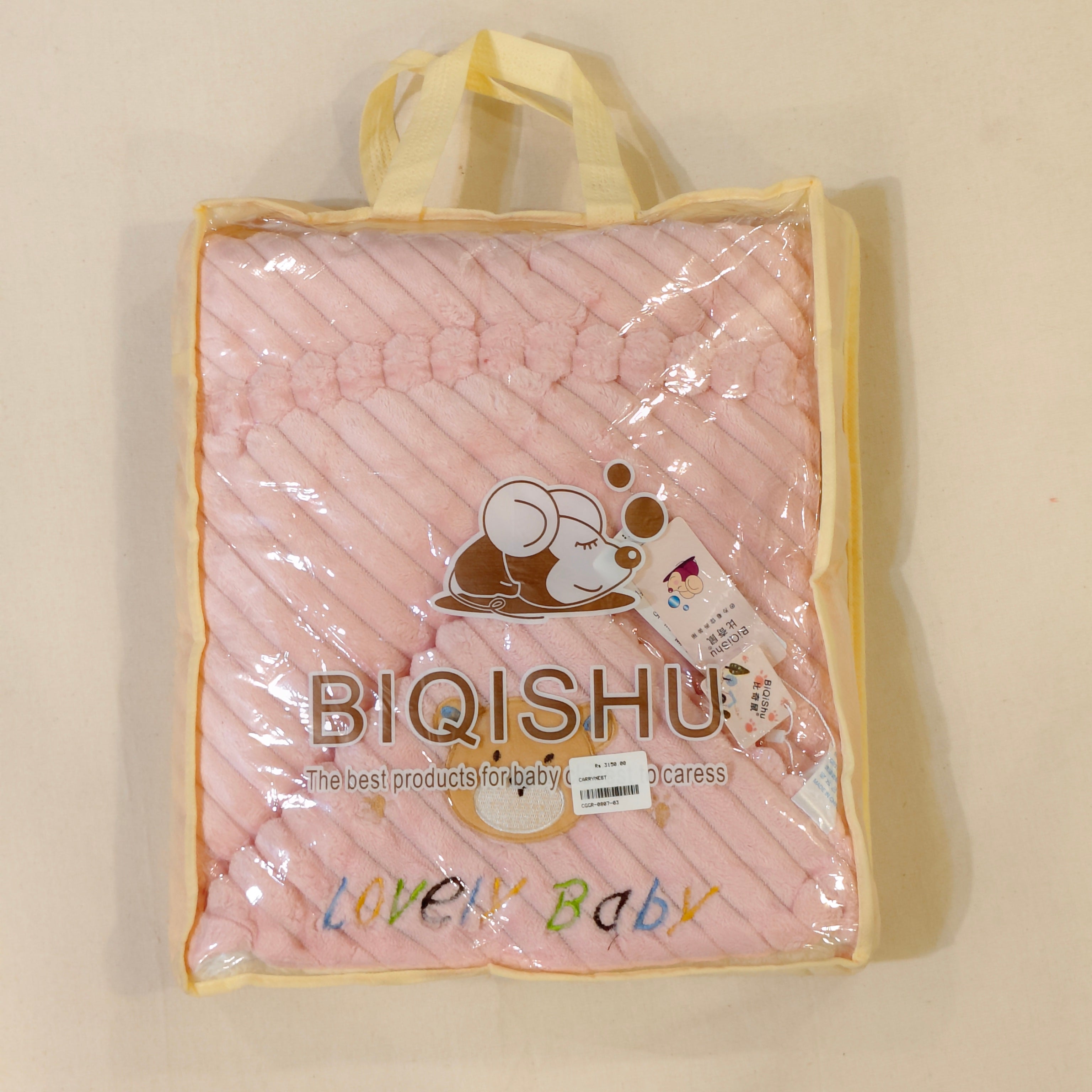 Lovely Bear Hooded Baby Swaddle Wrap – Pink