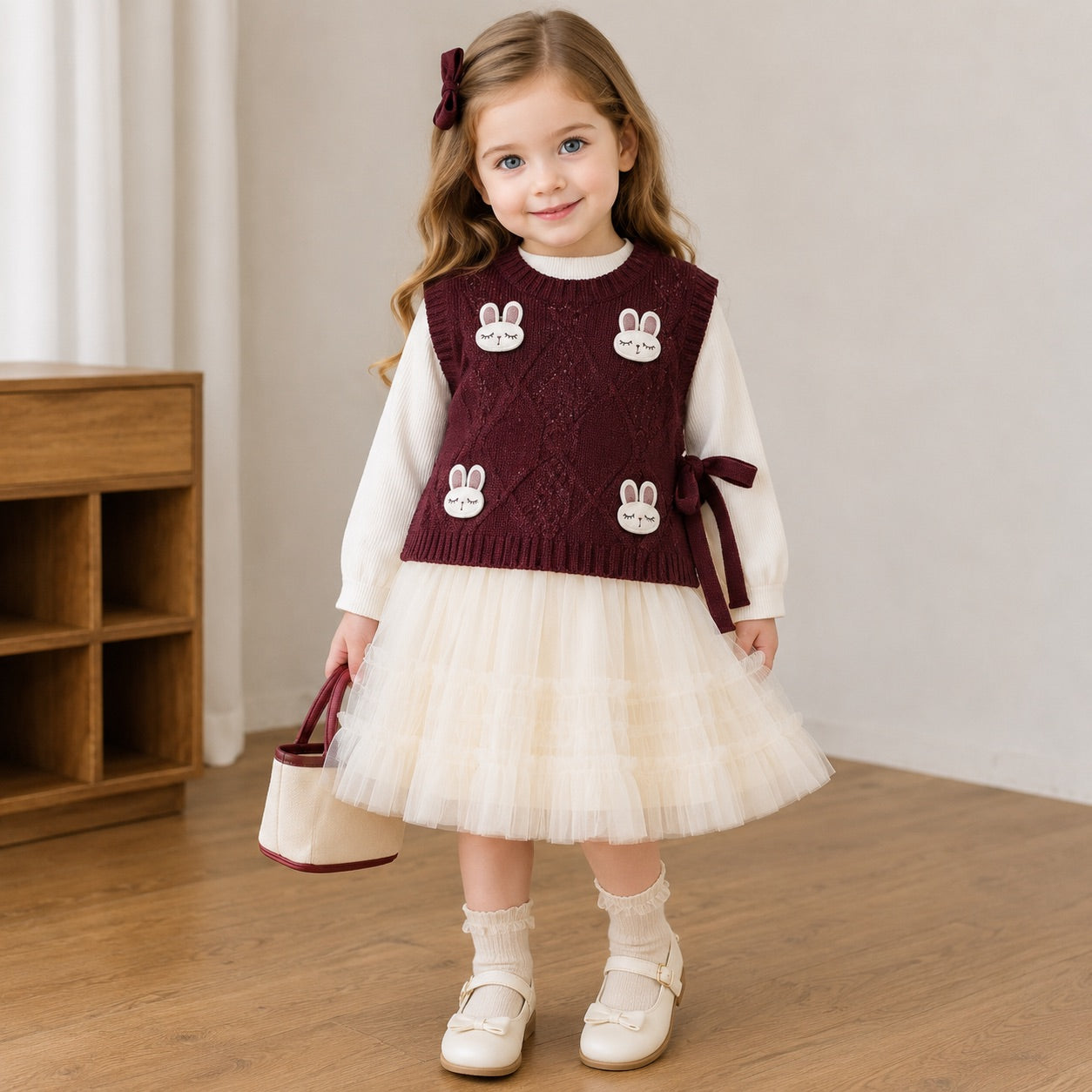 Bunny Charm 2PC Sweater & Frock Set
