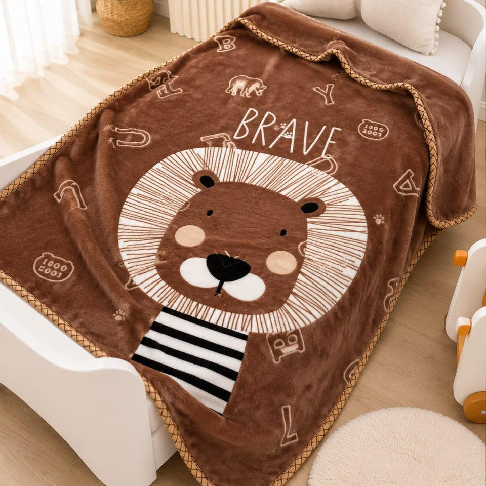 Brave Lion Plush Baby Blanket – Multiple Sizes