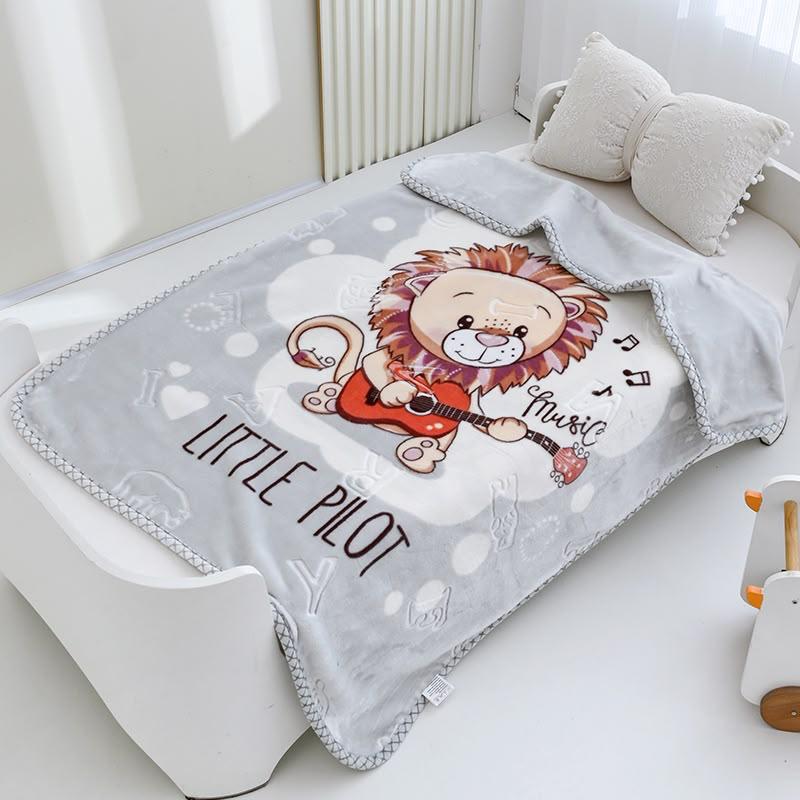 Little Music Lion Plush Baby Blanket – 40×52 Inches