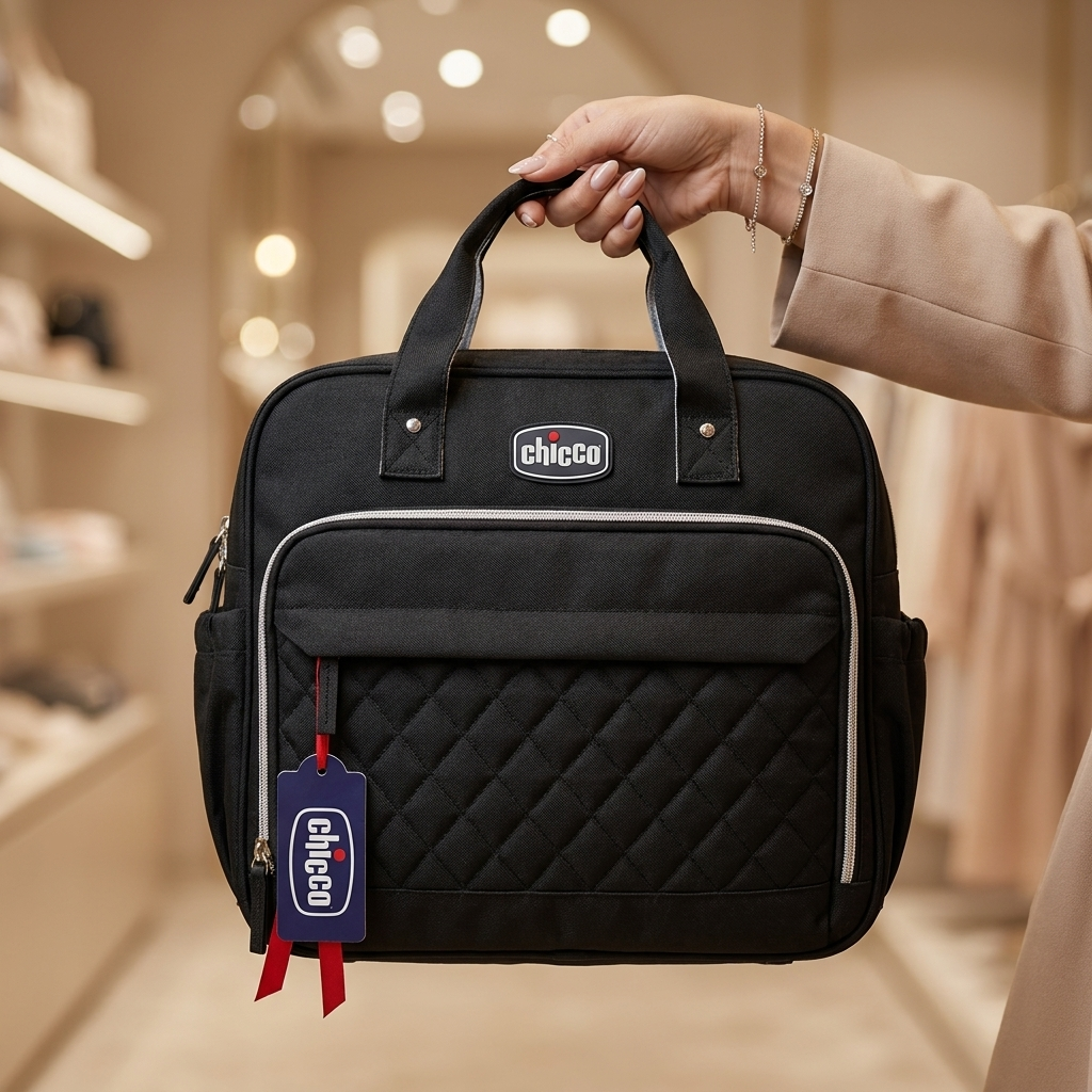 Black premium mommy diaper bag