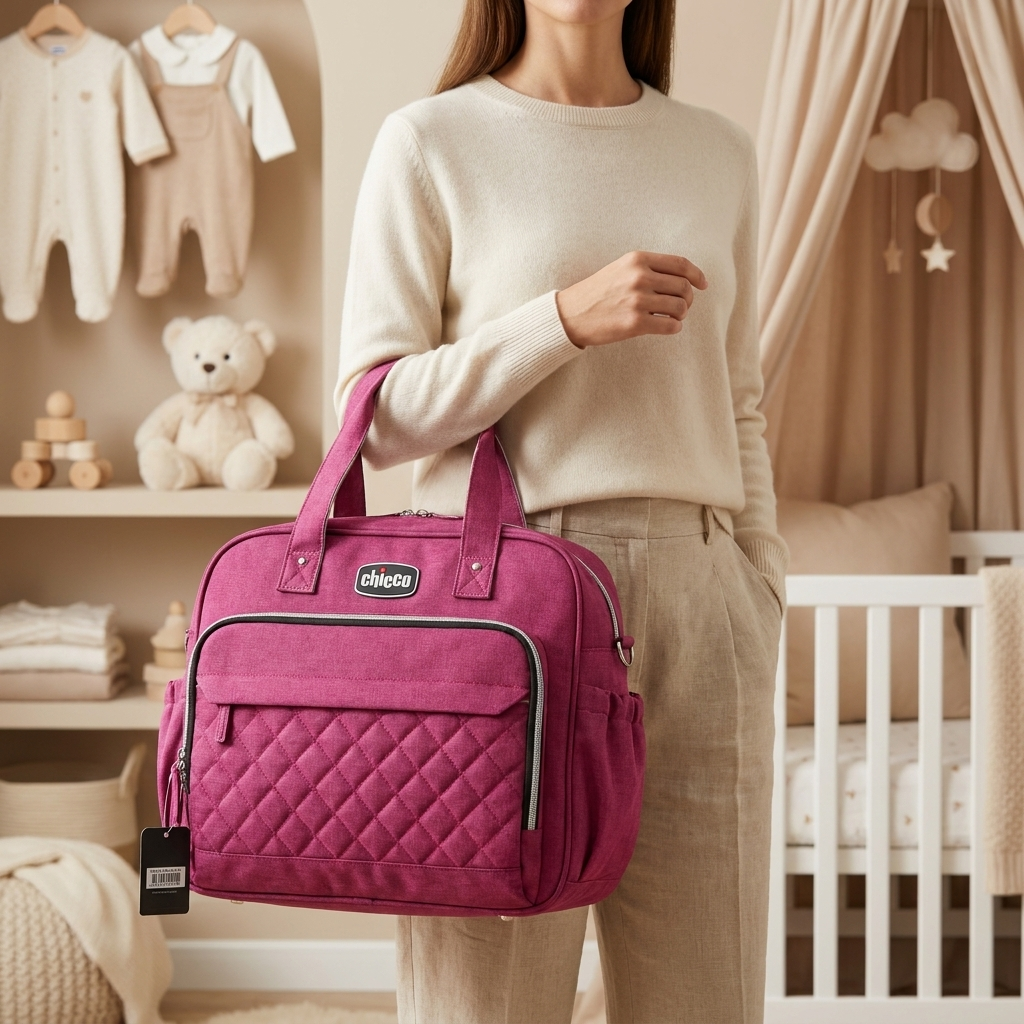 Pink premium mommy diaper bag