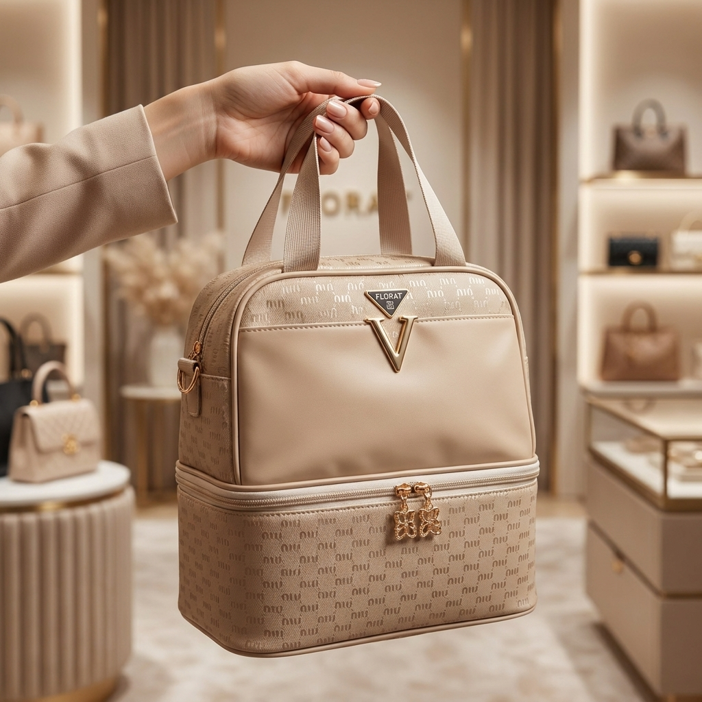Beige luxury mommy diaper bag for baby - Faba Kids