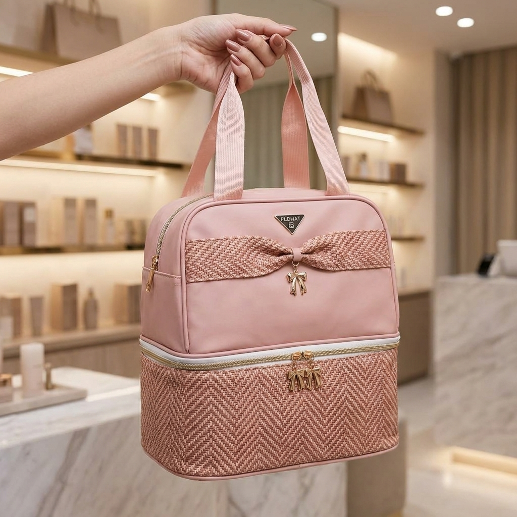 Pink luxury bow mommy diaper bag for baby - Faba Kids