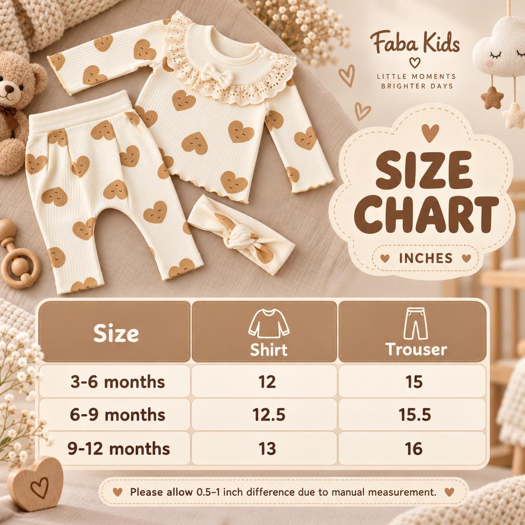 Baby Bear Face Ruffle Cotton Suit 3PC - image 5