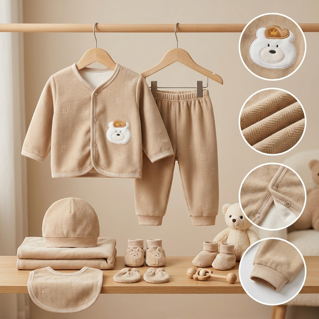 Brown 5pc newborn starter set product details - Faba Kids