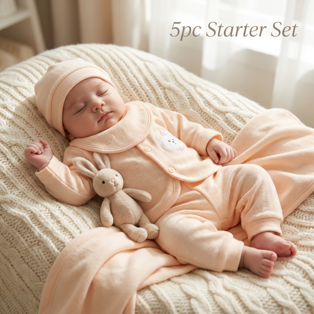 Peach 5pc newborn starter set - Faba Kids