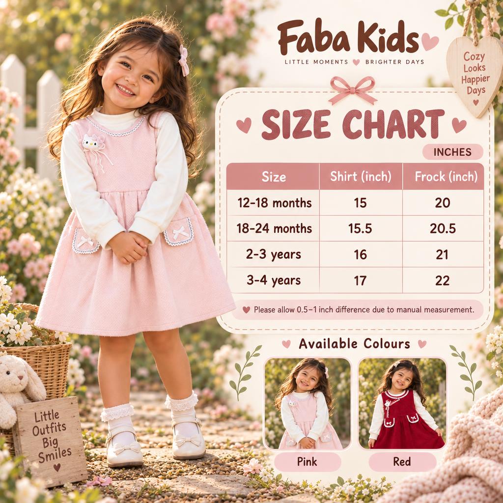 Girls Bunny Applique Frock & Shirt Set