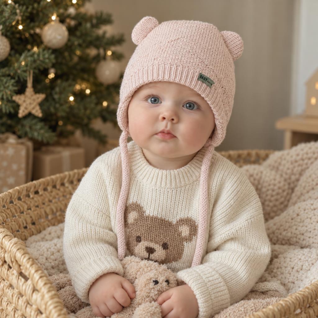 Baby Bear Ear Knit Earflap Winter Cap