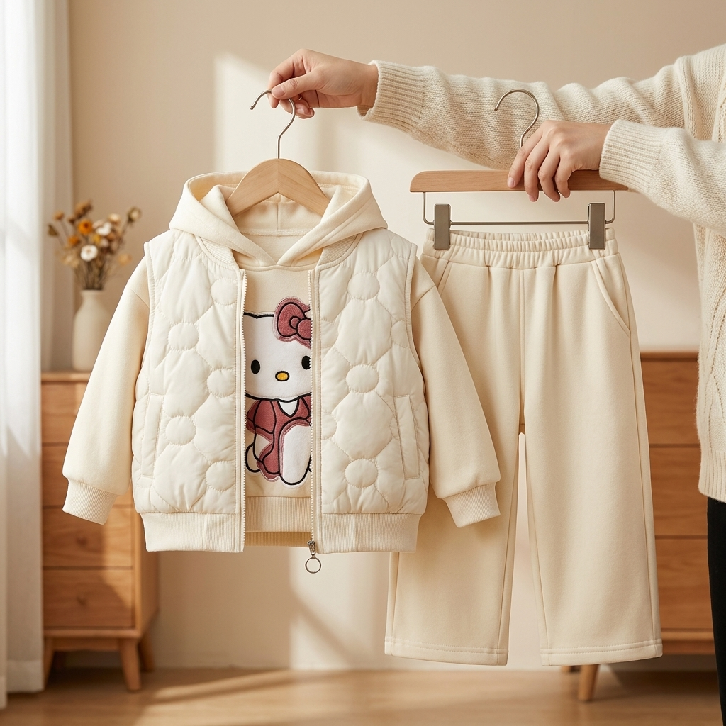 White girls 3 piece jacket hoodie and trouser set