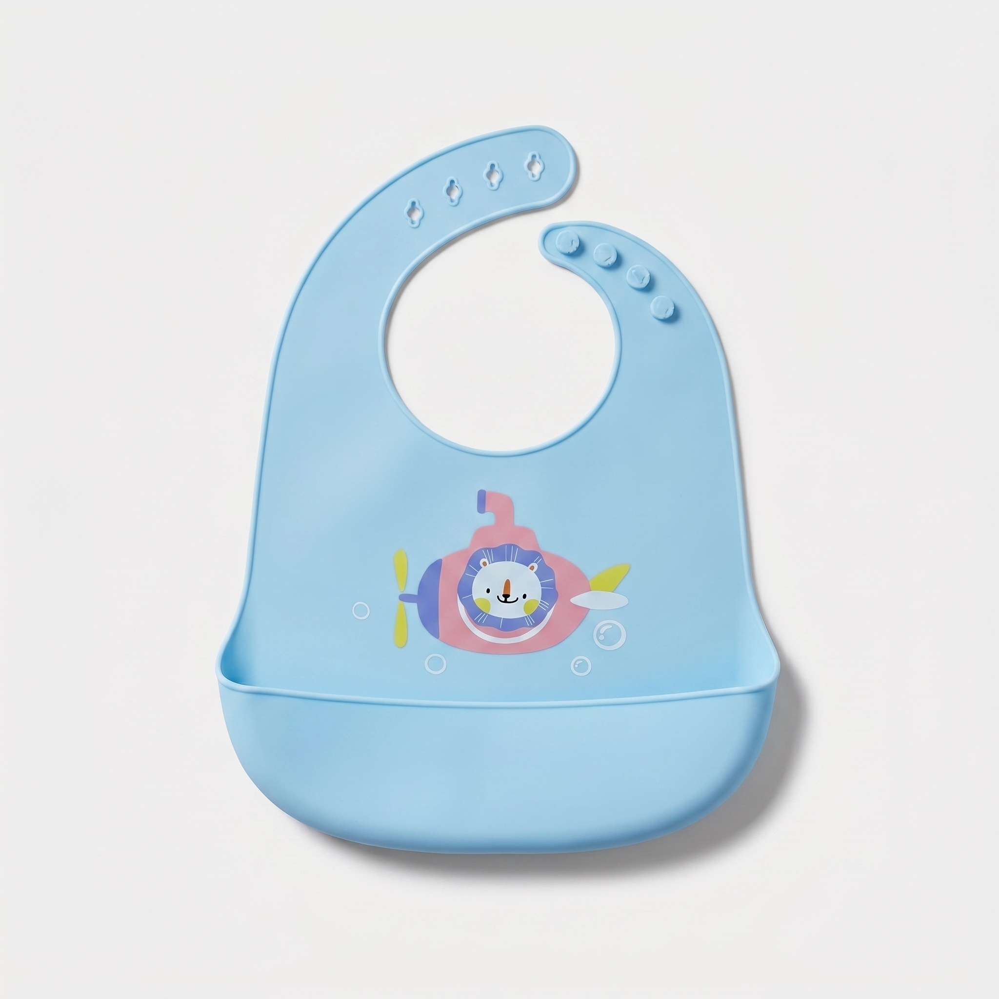 Waterproof Silicone Baby Bib with Food Catcher Pocket