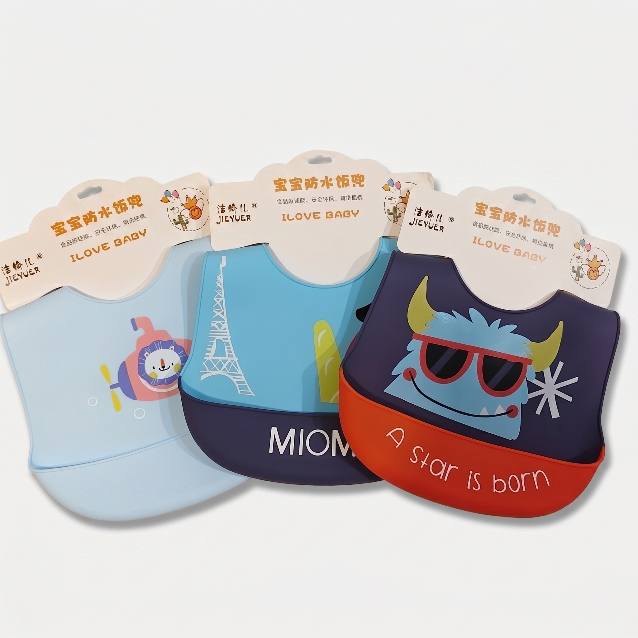 Waterproof Silicone Baby Bib with Food Catcher Pocket