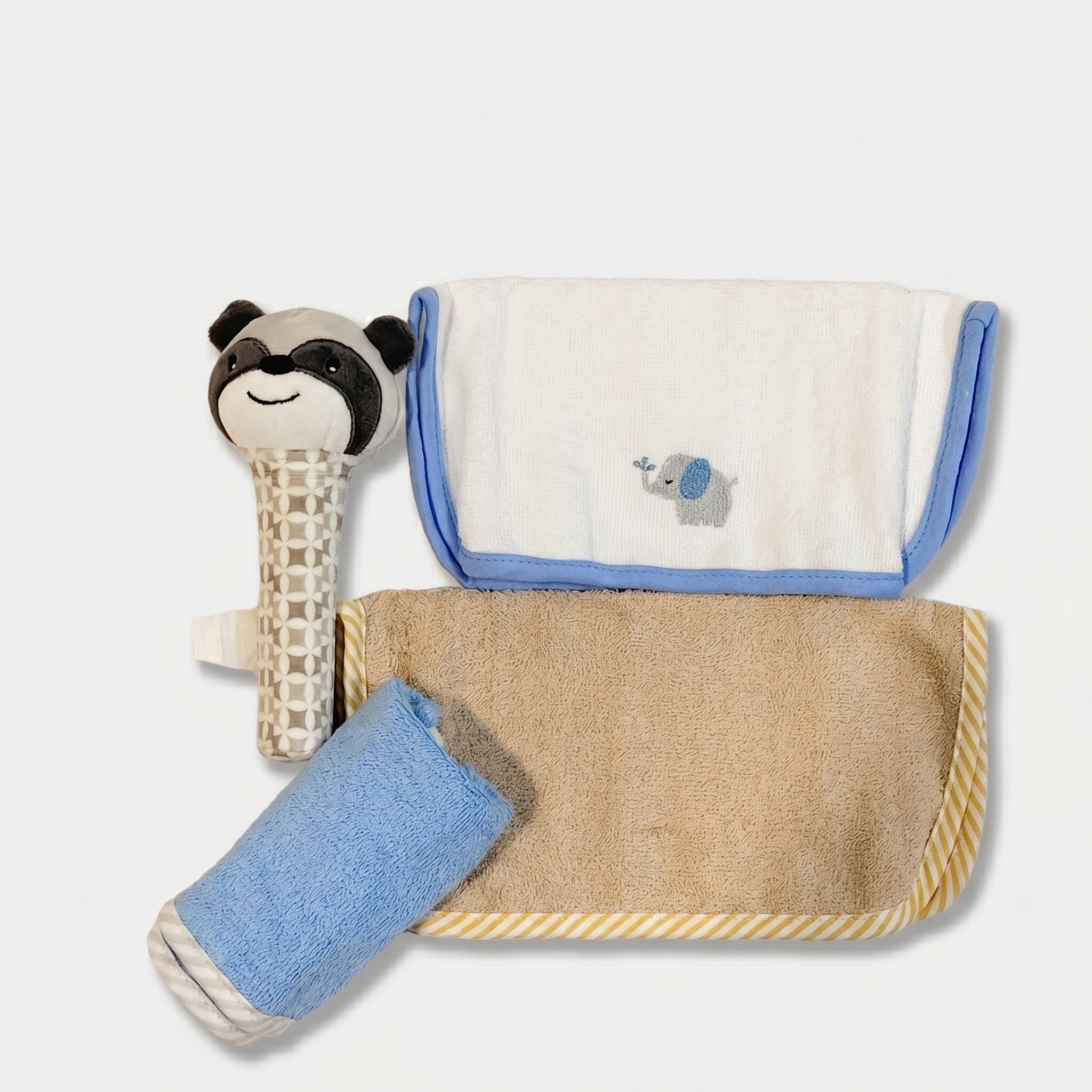 Baby Washcloth & Plush Toy Gift Set – Raccoon