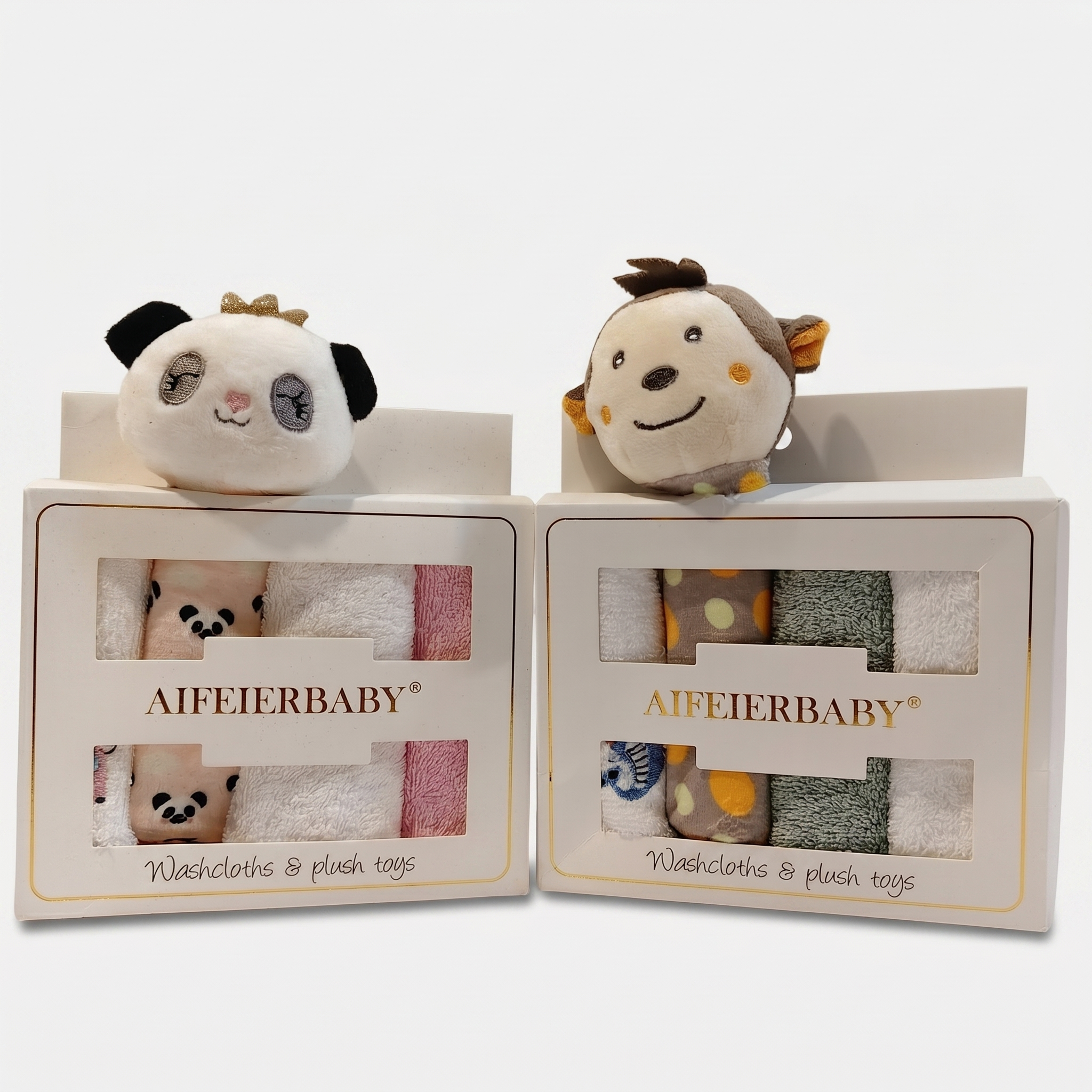 Baby Washcloth & Plush Toy Gift Set – Raccoon
