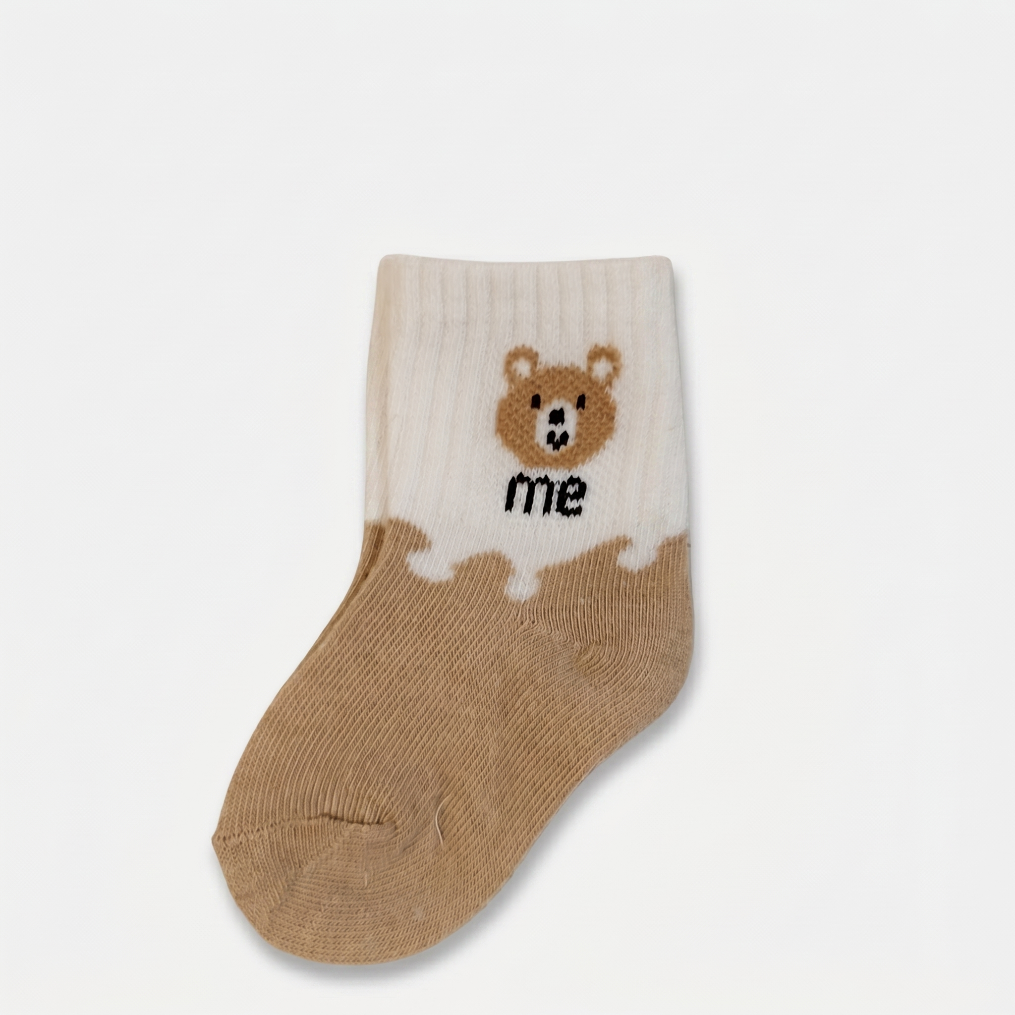 Bear Cotton Baby Socks Set – Pack of 5 (0–12 Months)