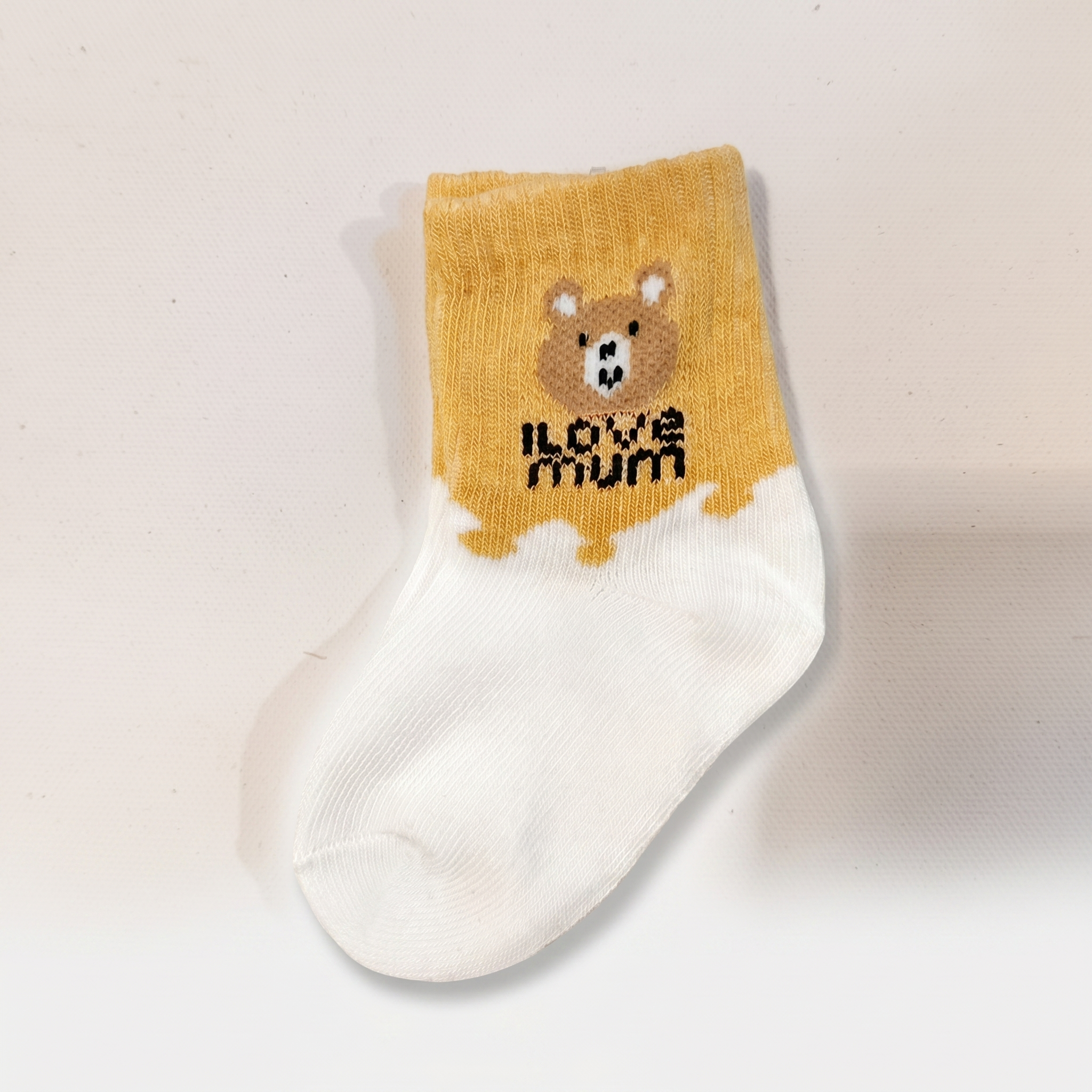 Bear Cotton Baby Socks Set – Pack of 5 (0–12 Months)