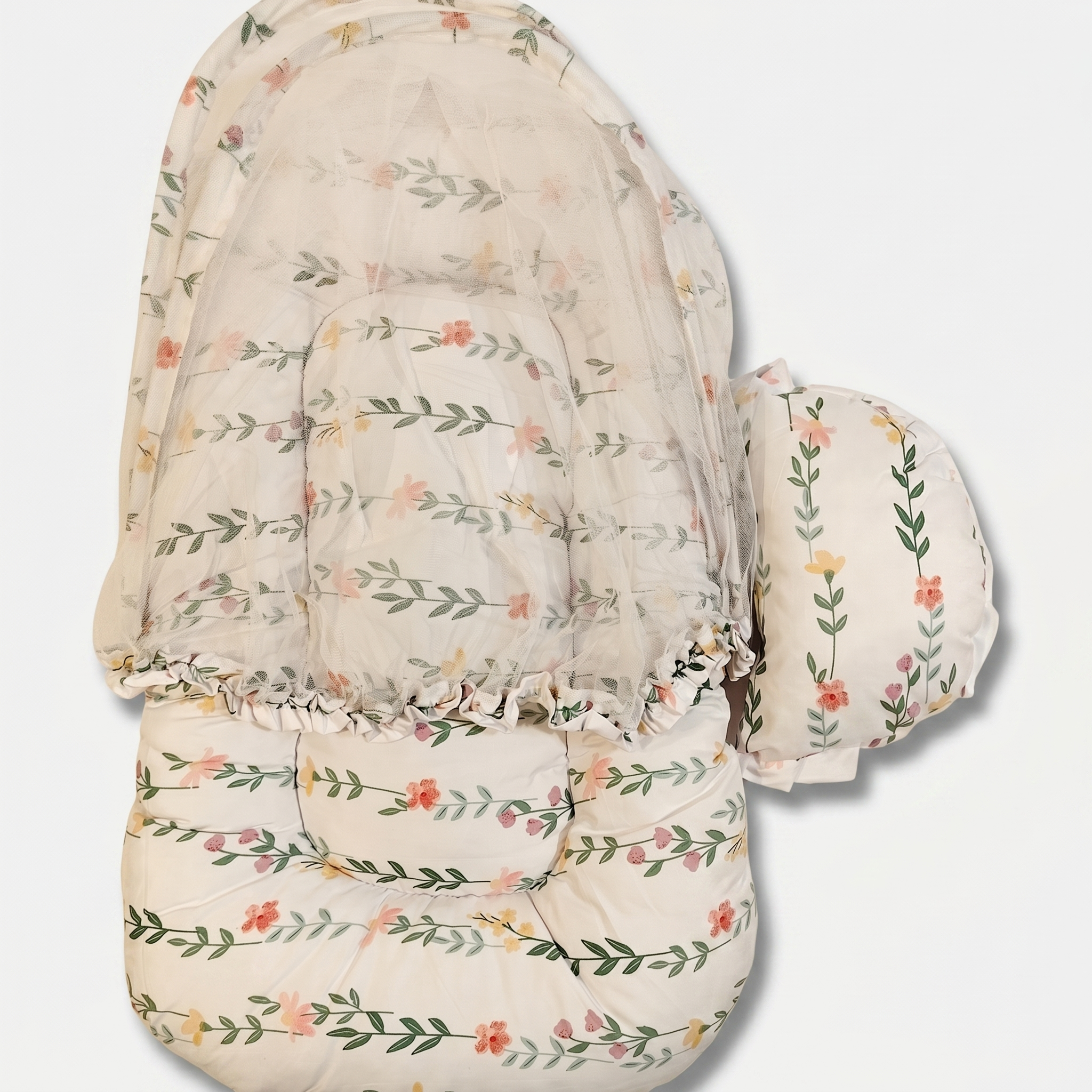 Premium Baby Nest with Mosquito Net & Pillow Set