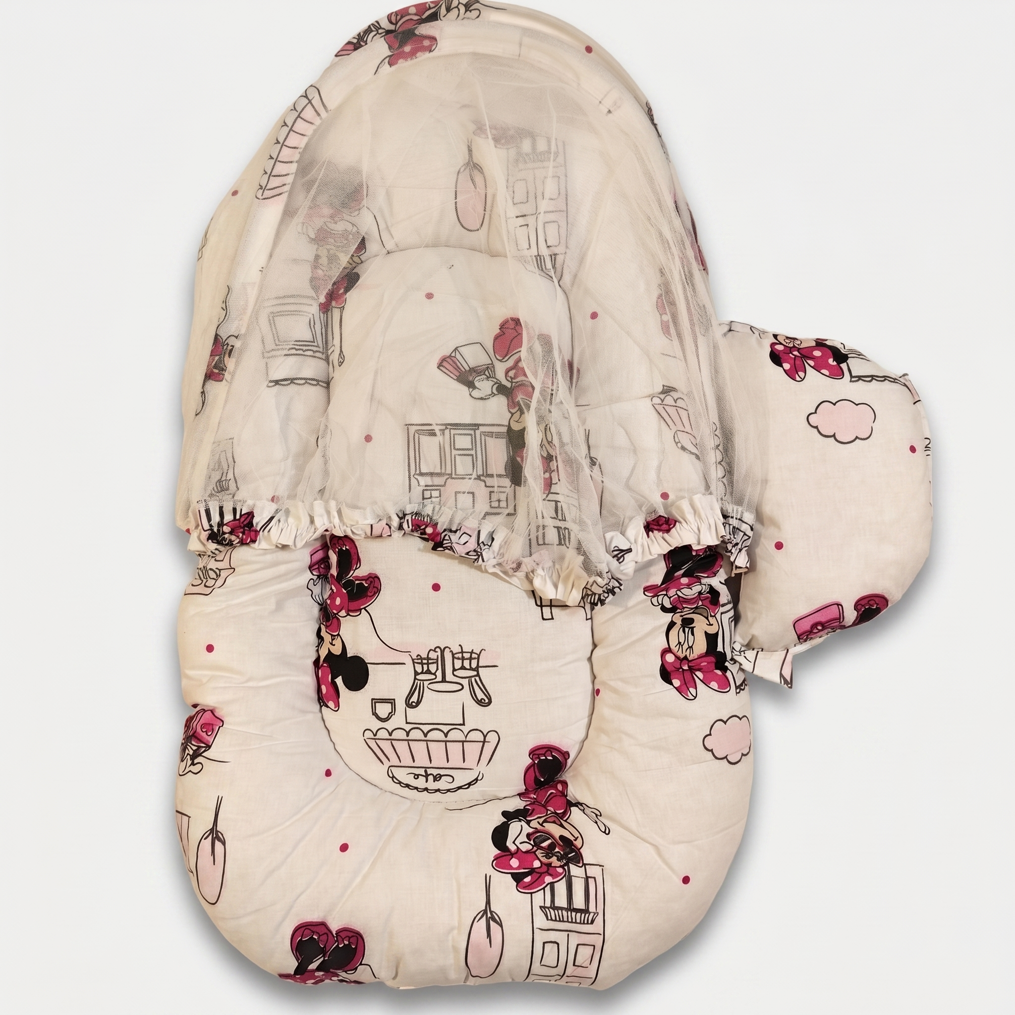Premium Baby Nest with Mosquito Net & Pillow Set