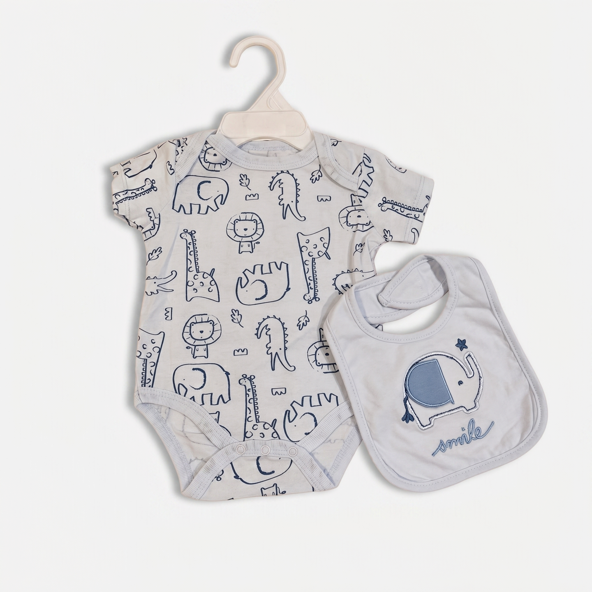 Safari Friends Baby Bodysuit & Bib Set