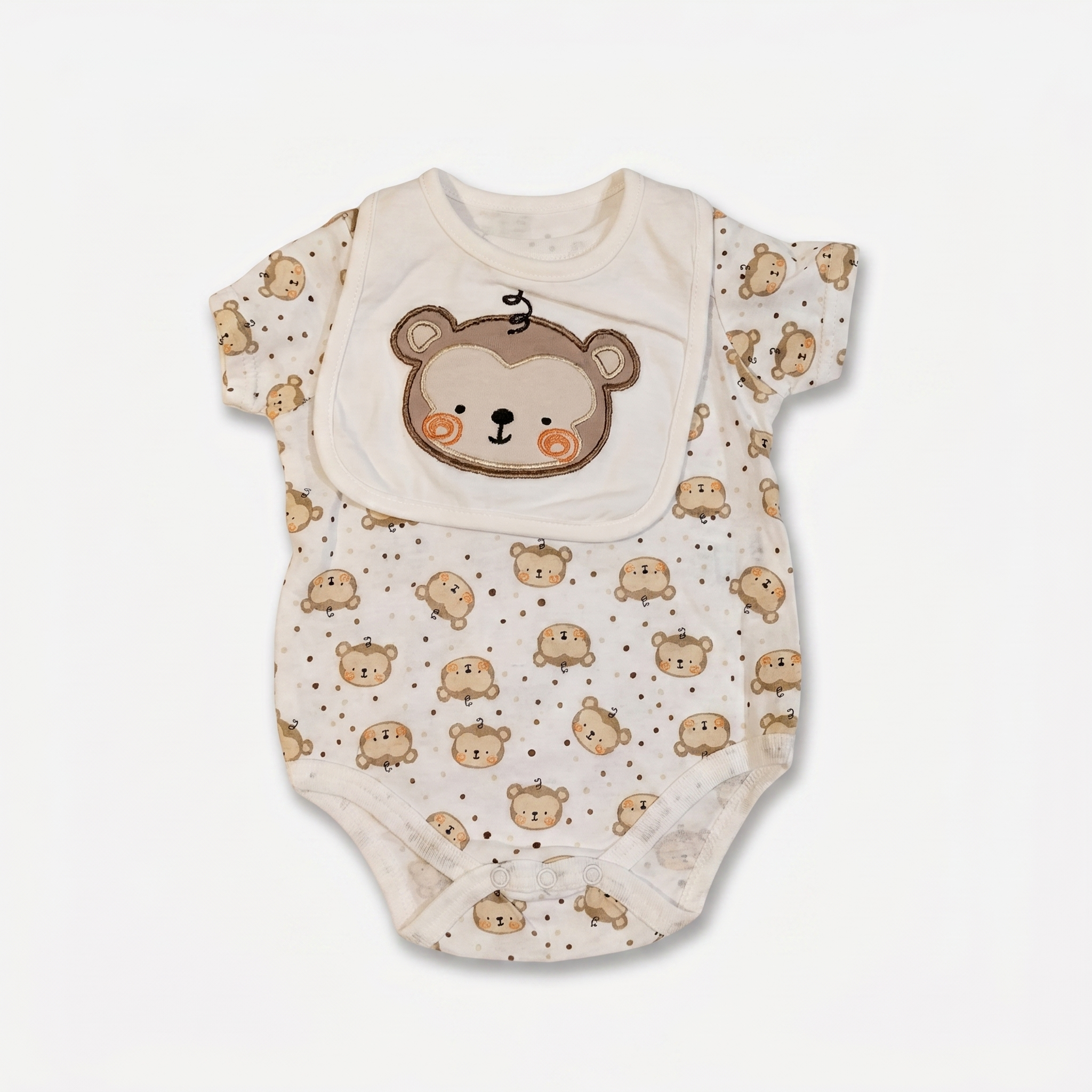 Cuddly Bear Baby Bodysuit & Bib Set