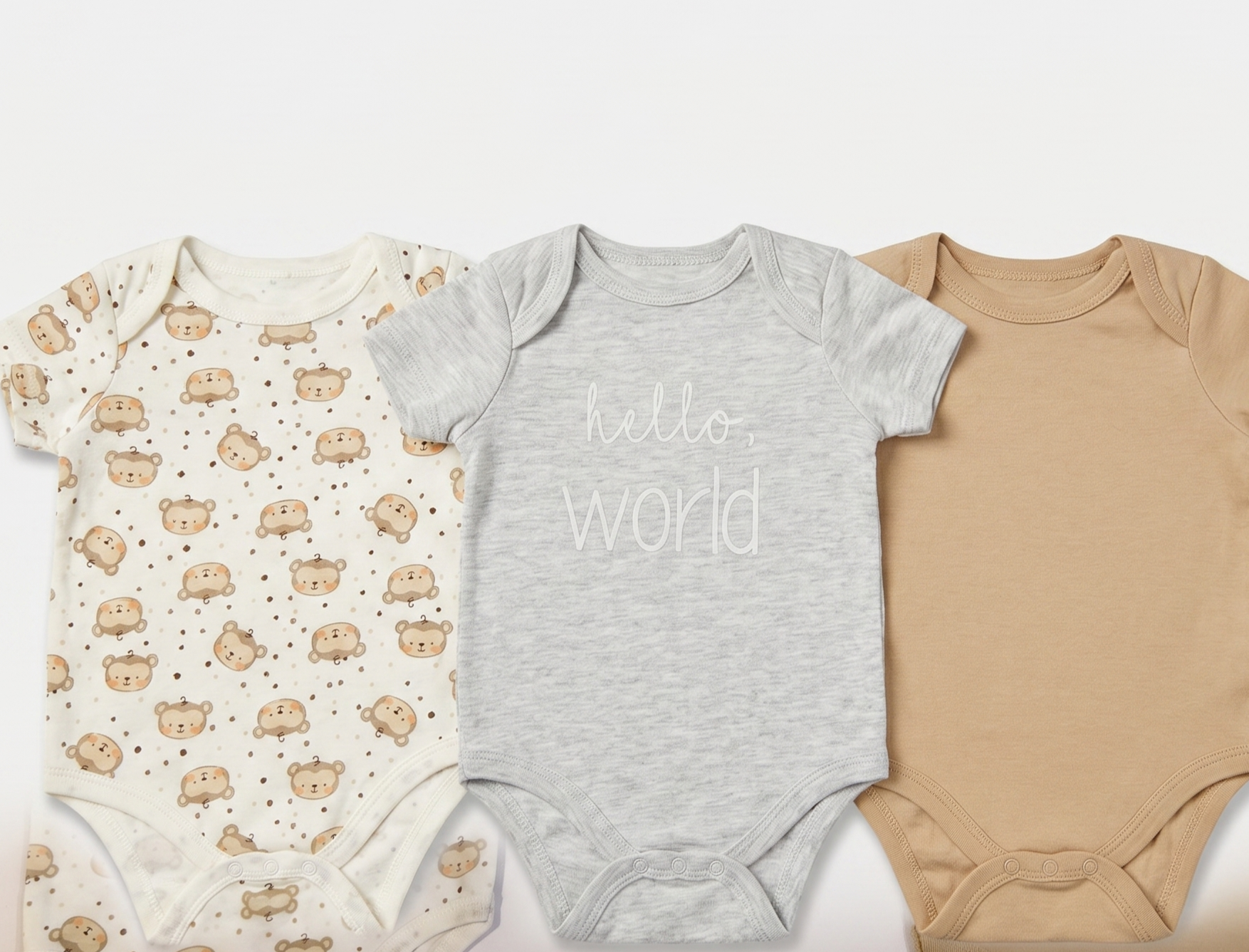 Hello World 3-Pack Baby Bodysuit Set