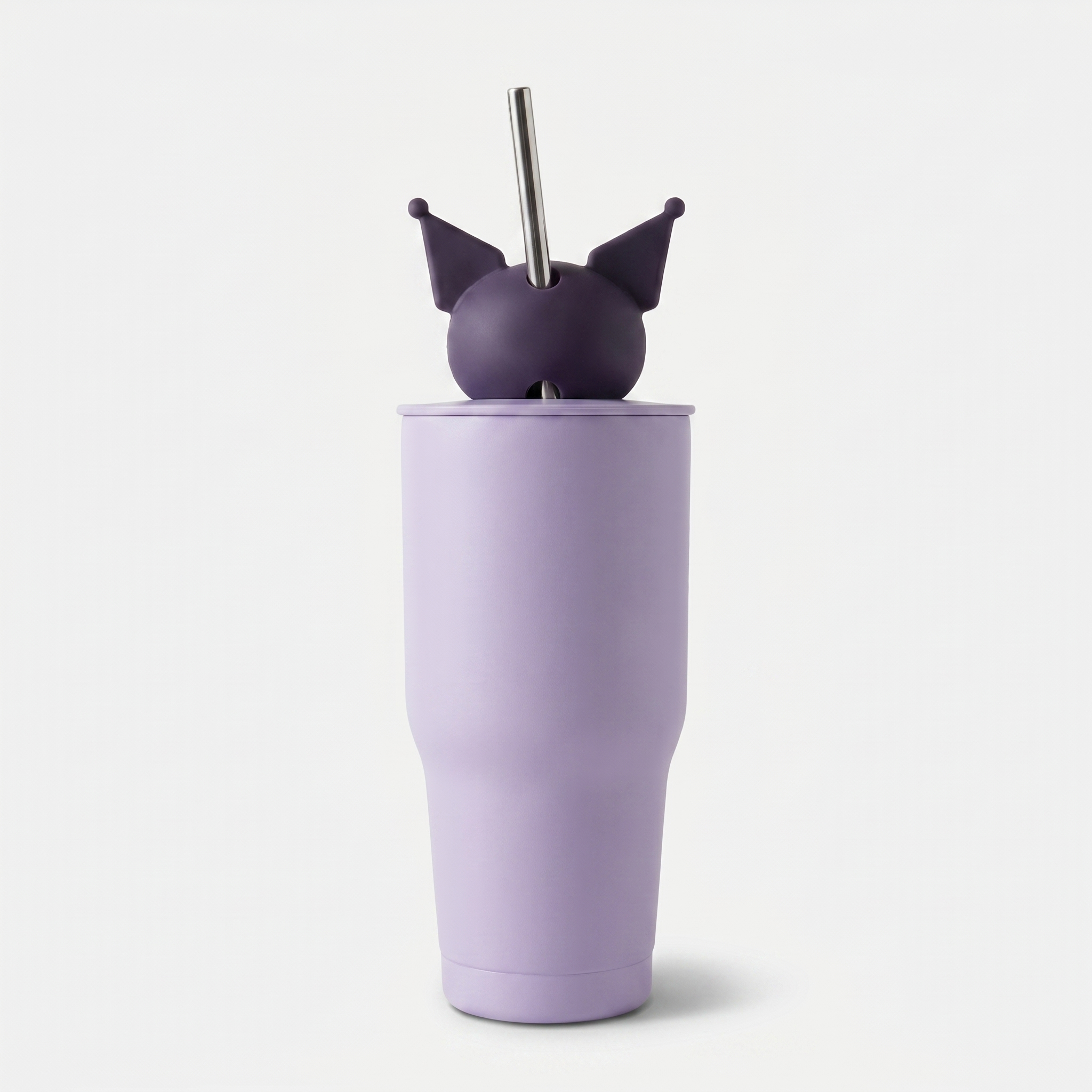Kuromi Character Stainless Steel Tumbler with Straw – Lavender