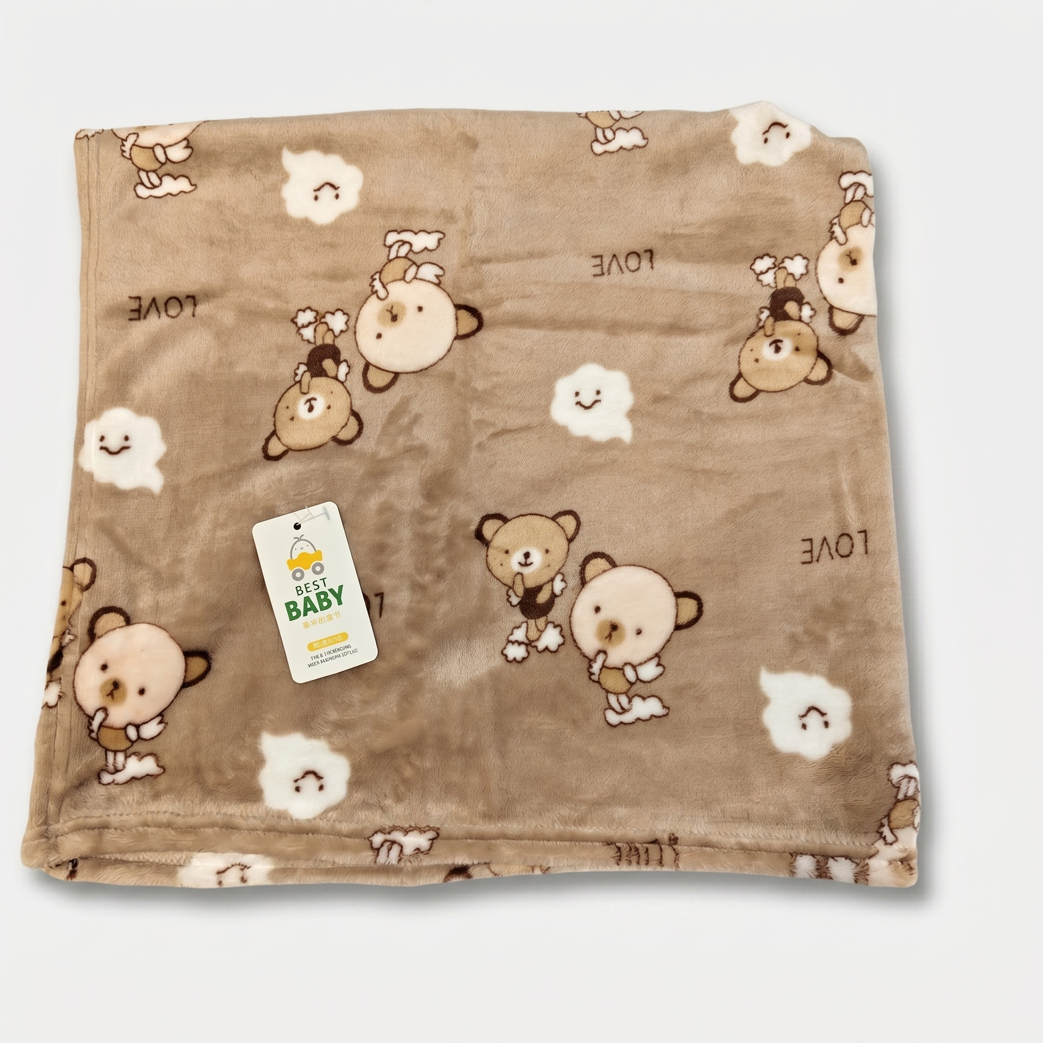 Love Bear Baby Fleece Blanket – Ultra Soft Baby Wrap