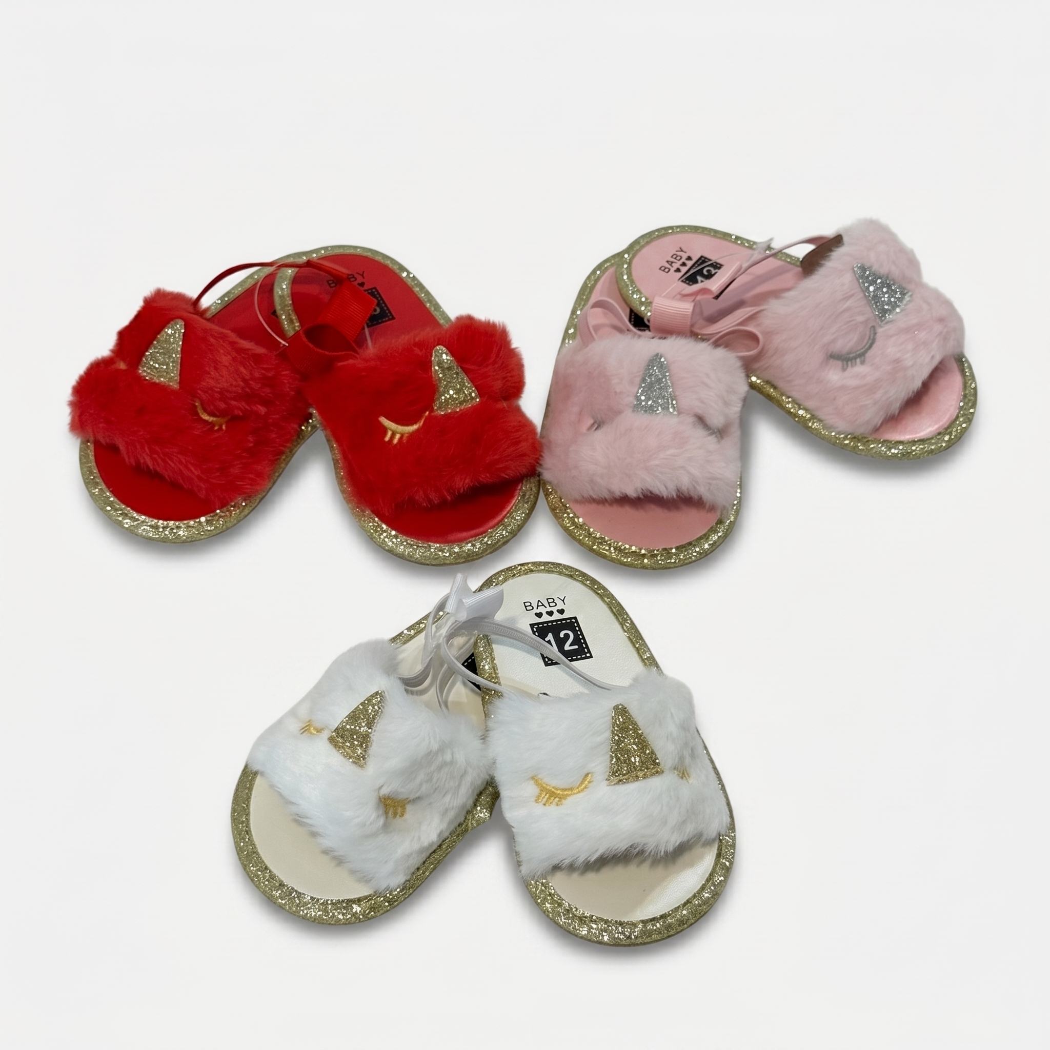 Girls Faux Fur Slides