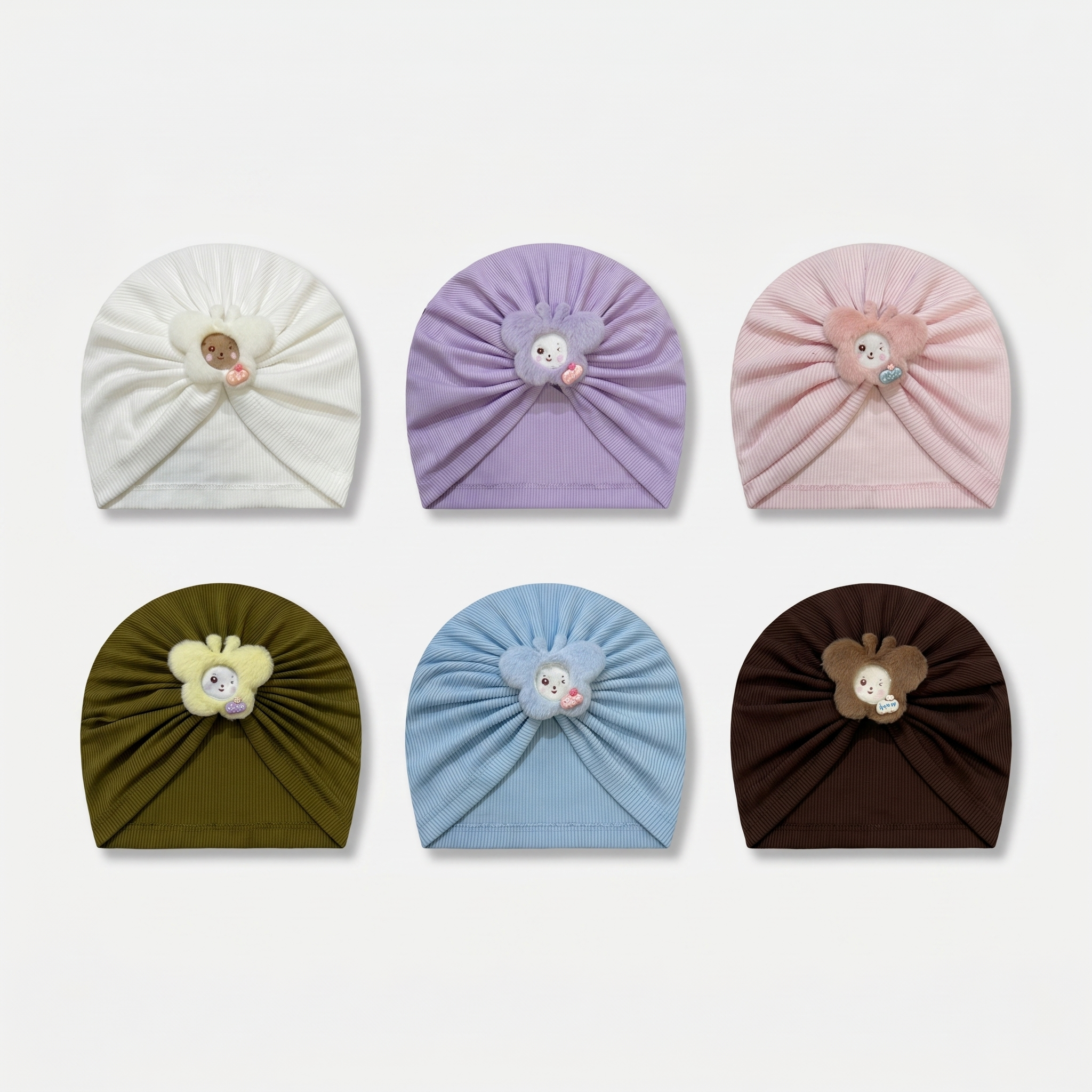 Teddy Charm Baby Turban Cap – Multiple Colors