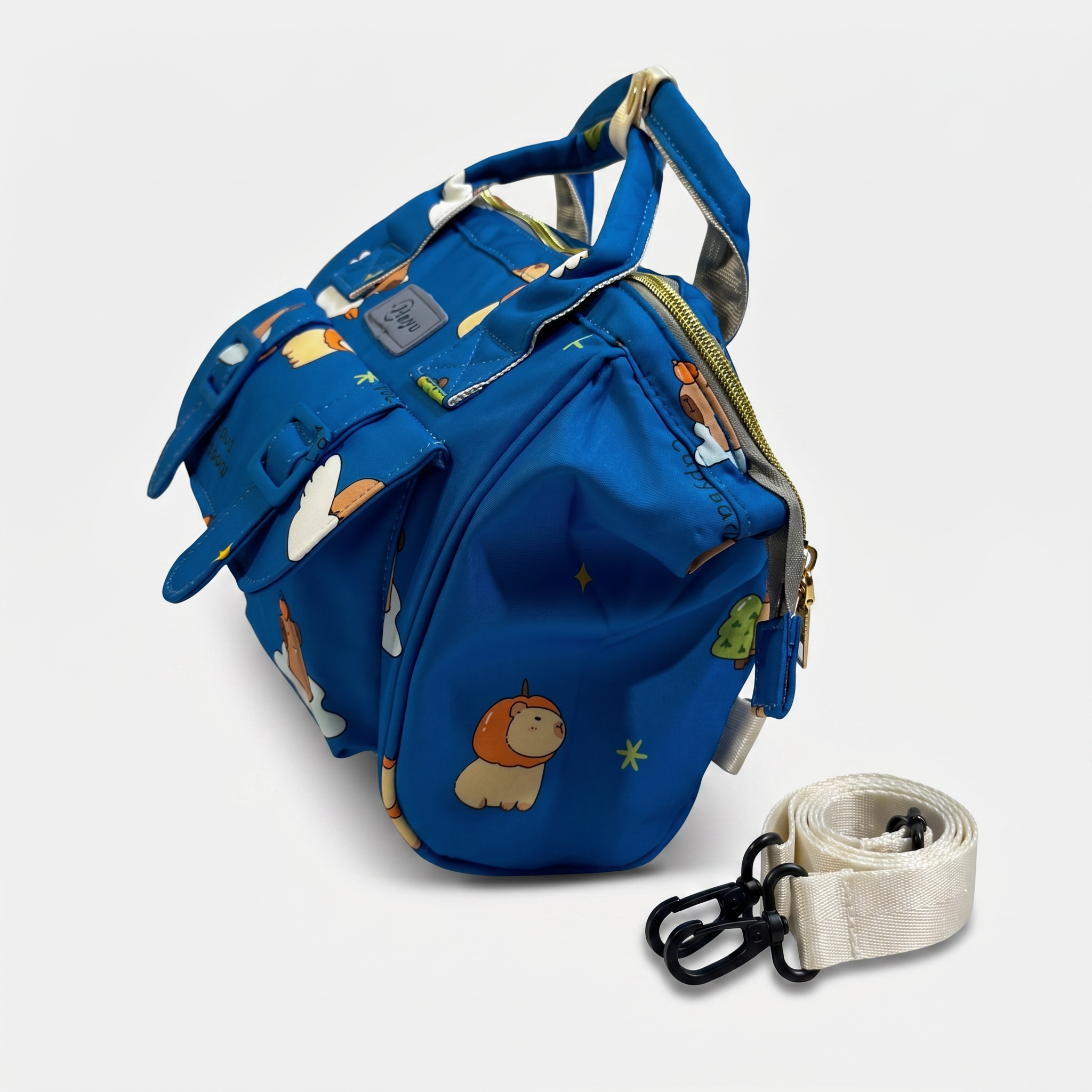 Capybara Adventure Baby Diaper Bag – Blue