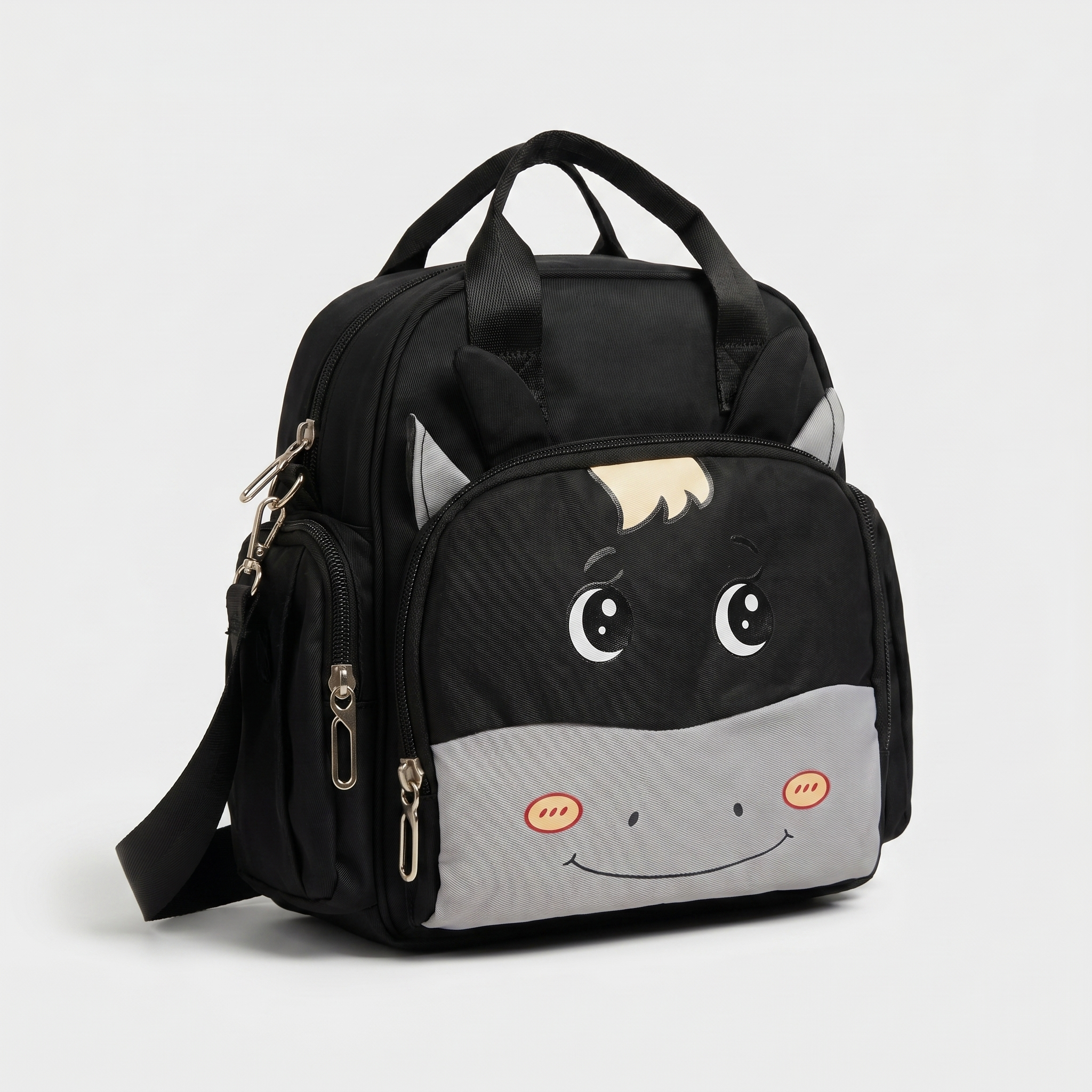 Cute Pony Baby Diaper Bag – Black
