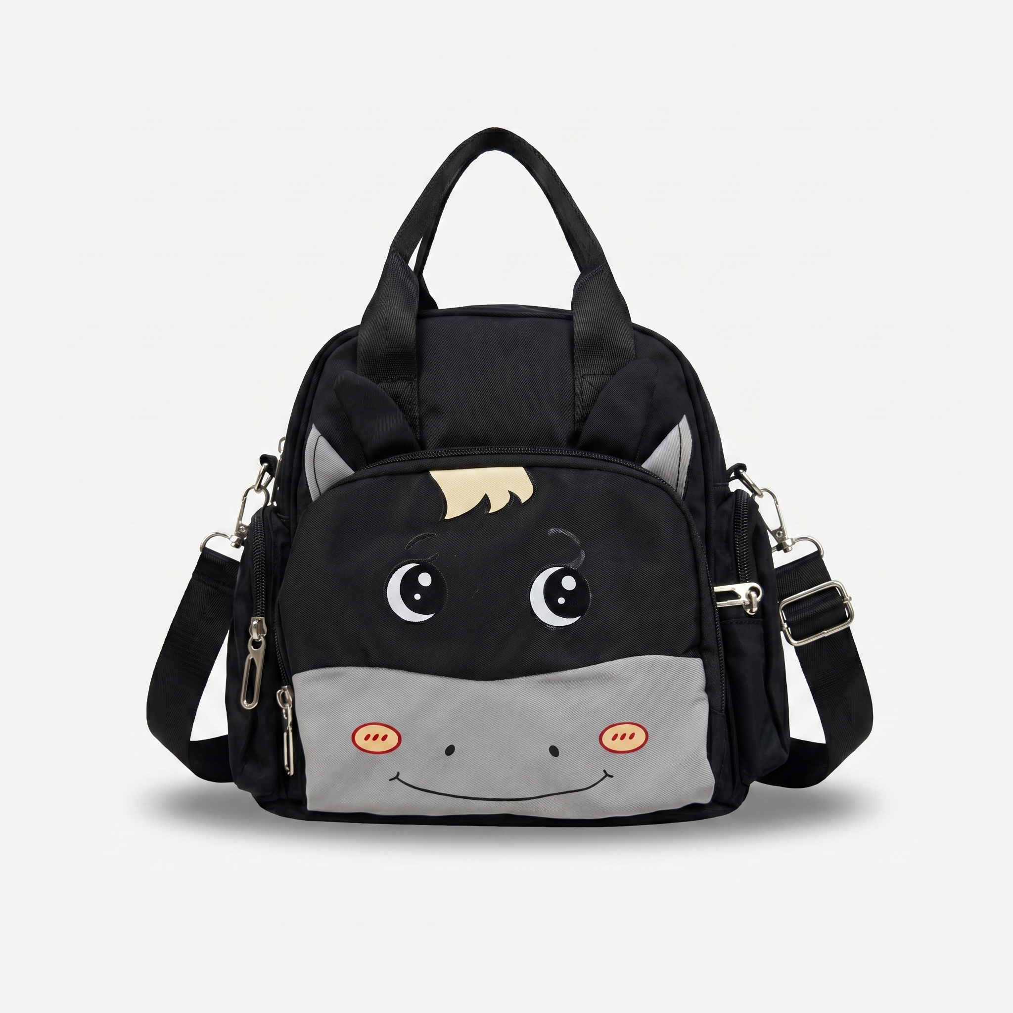 Cute Pony Baby Diaper Bag – Black
