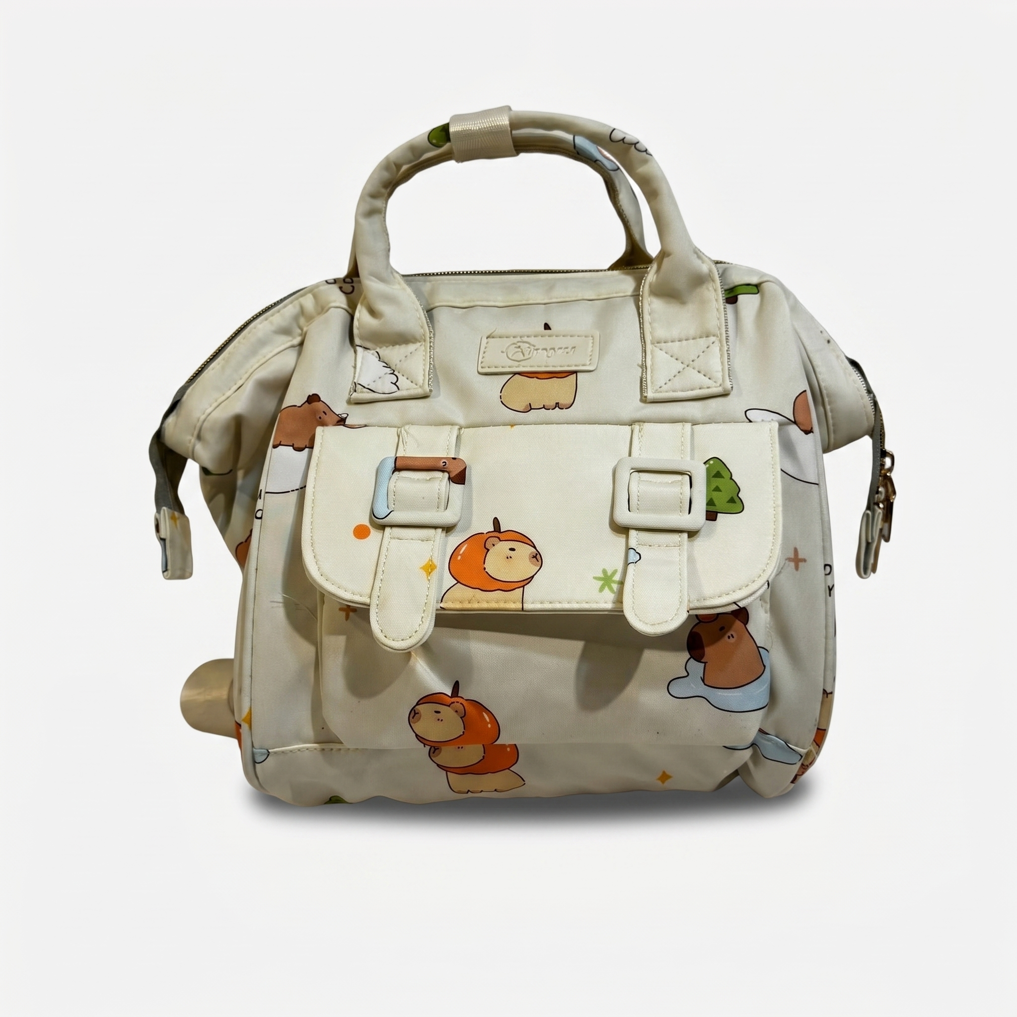 Capybara Adventure Baby Diaper Bag – Cream