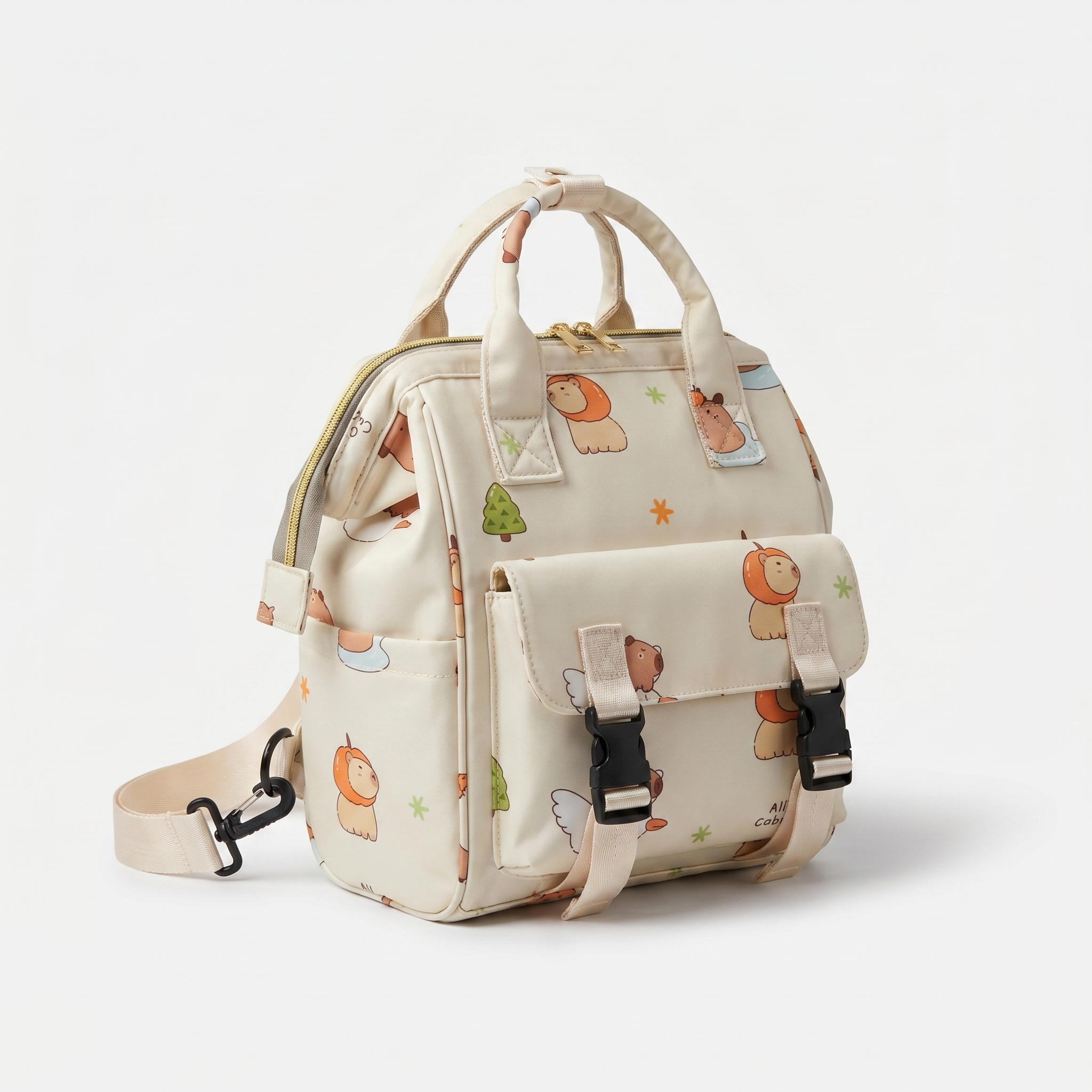 Capybara Adventure Baby Diaper Bag – Cream