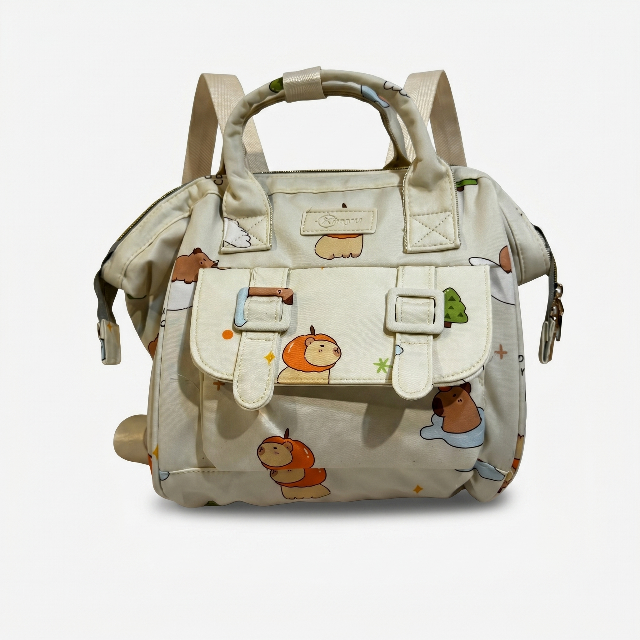 Capybara Adventure Baby Diaper Bag – Cream