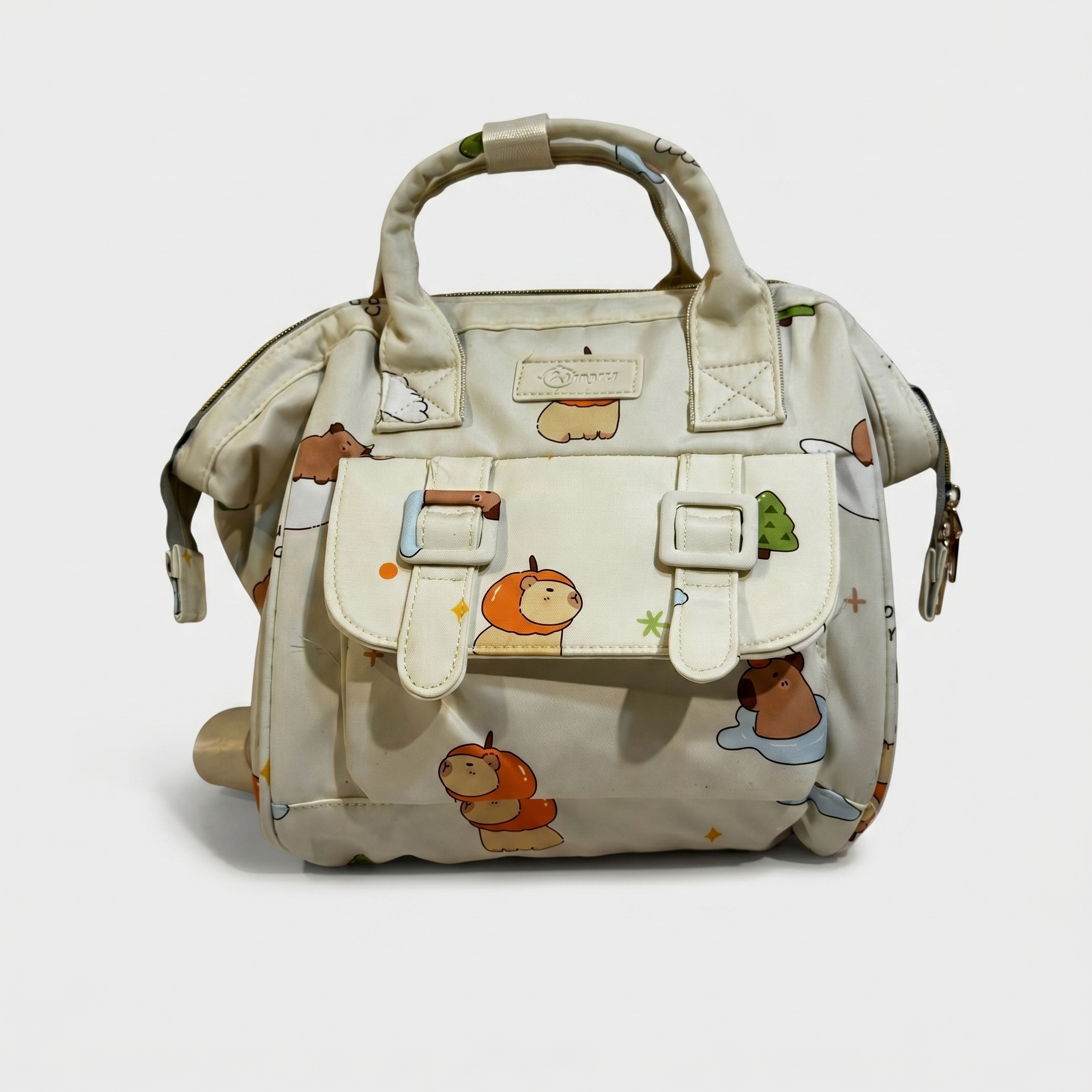 Capybara Adventure Baby Diaper Bag – Cream