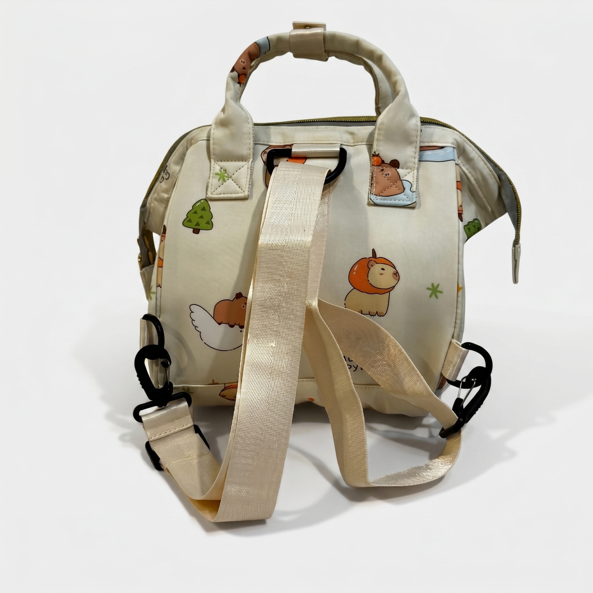 Capybara Adventure Baby Diaper Bag – Cream