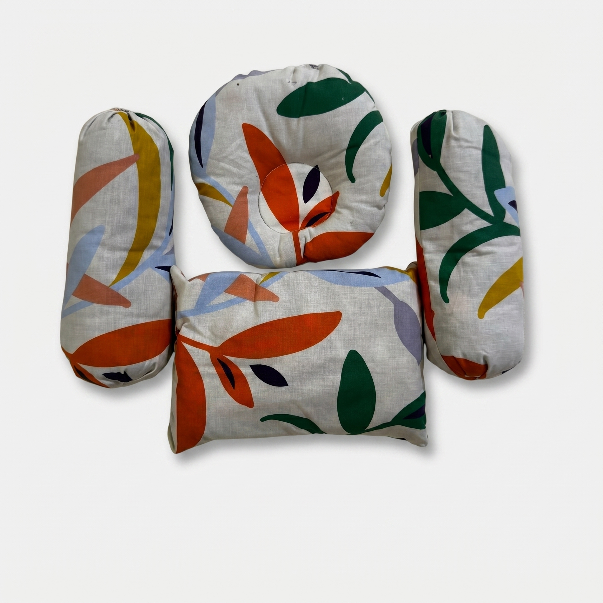 Tropical Leaves Baby Bedding Set – 4 Piece Pillow & Bolster Set