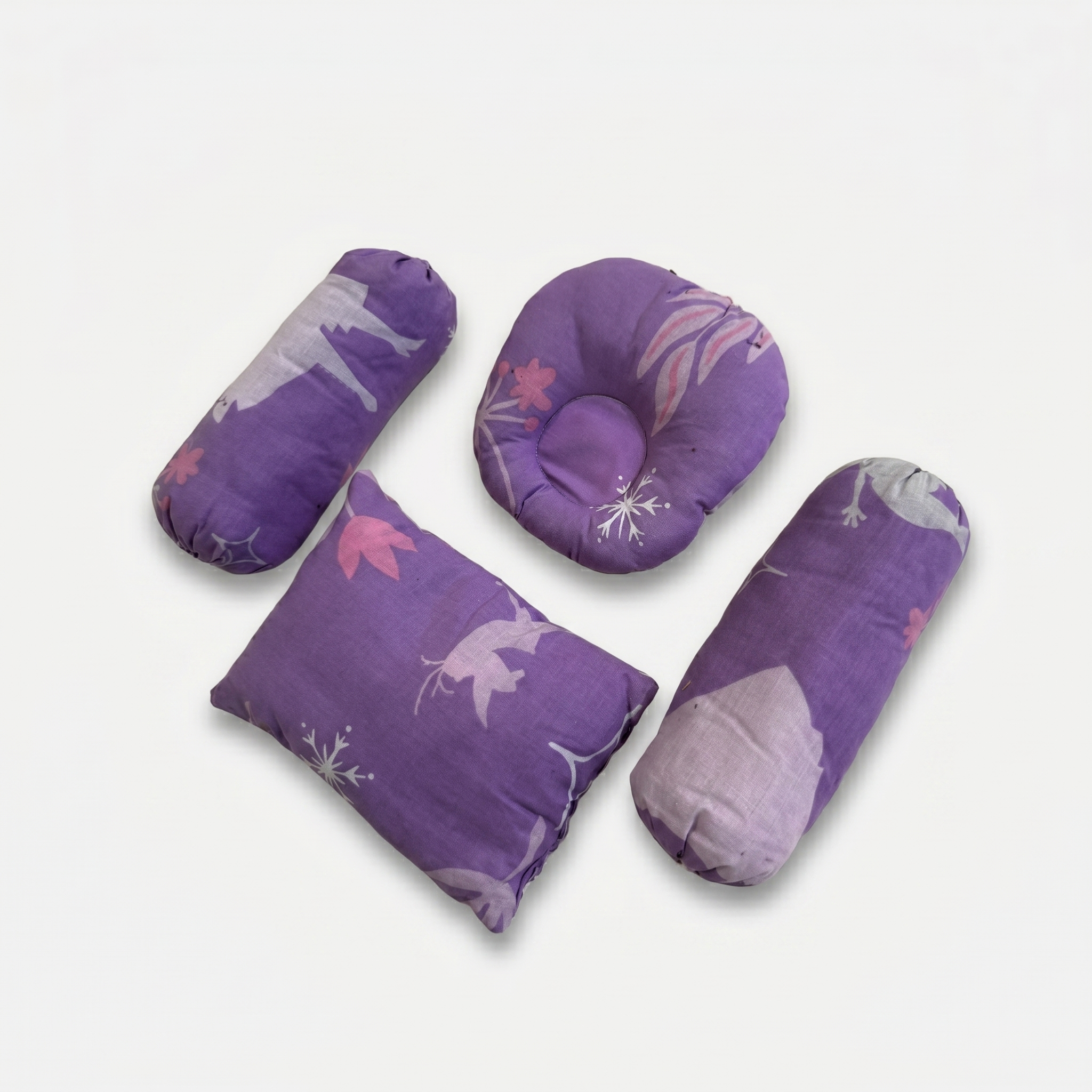 Lavender Blossom Baby Bedding Set – 4 Piece Pillow & Bolster Set