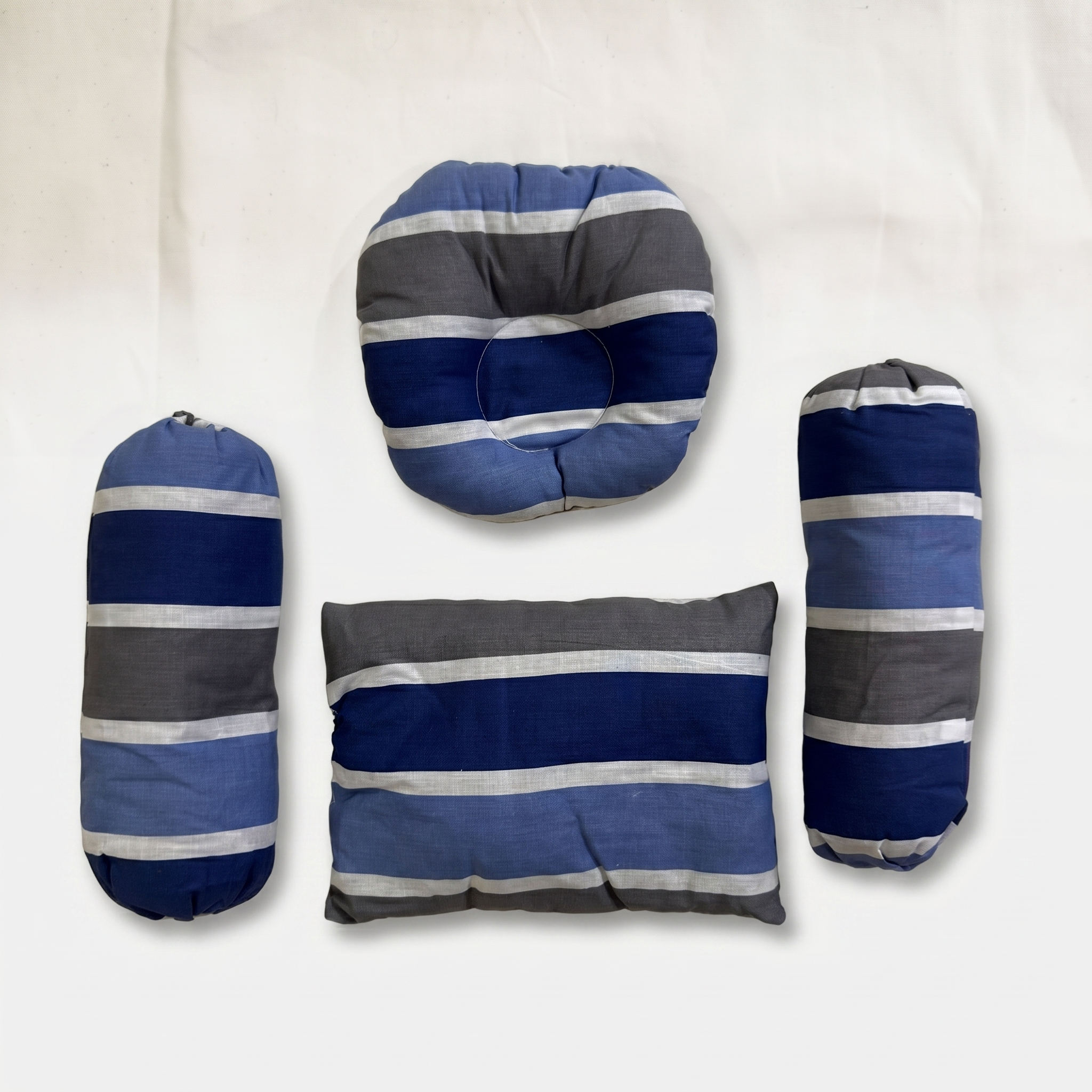 Ocean Stripes Baby Bedding Set – 4 Piece Pillow & Bolster Set