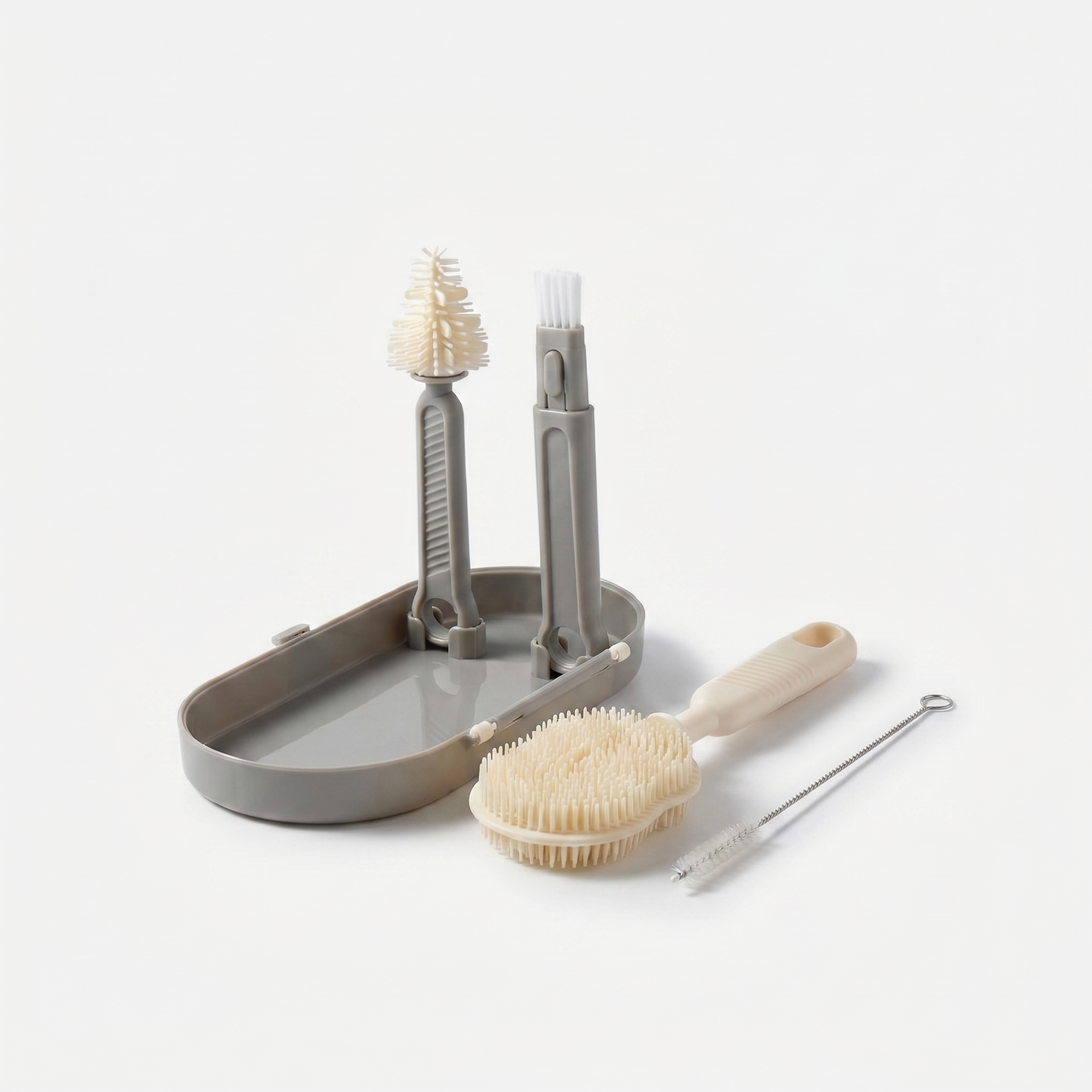 6-Piece Baby Bottle Cleaning Brush Set with Drying Rack