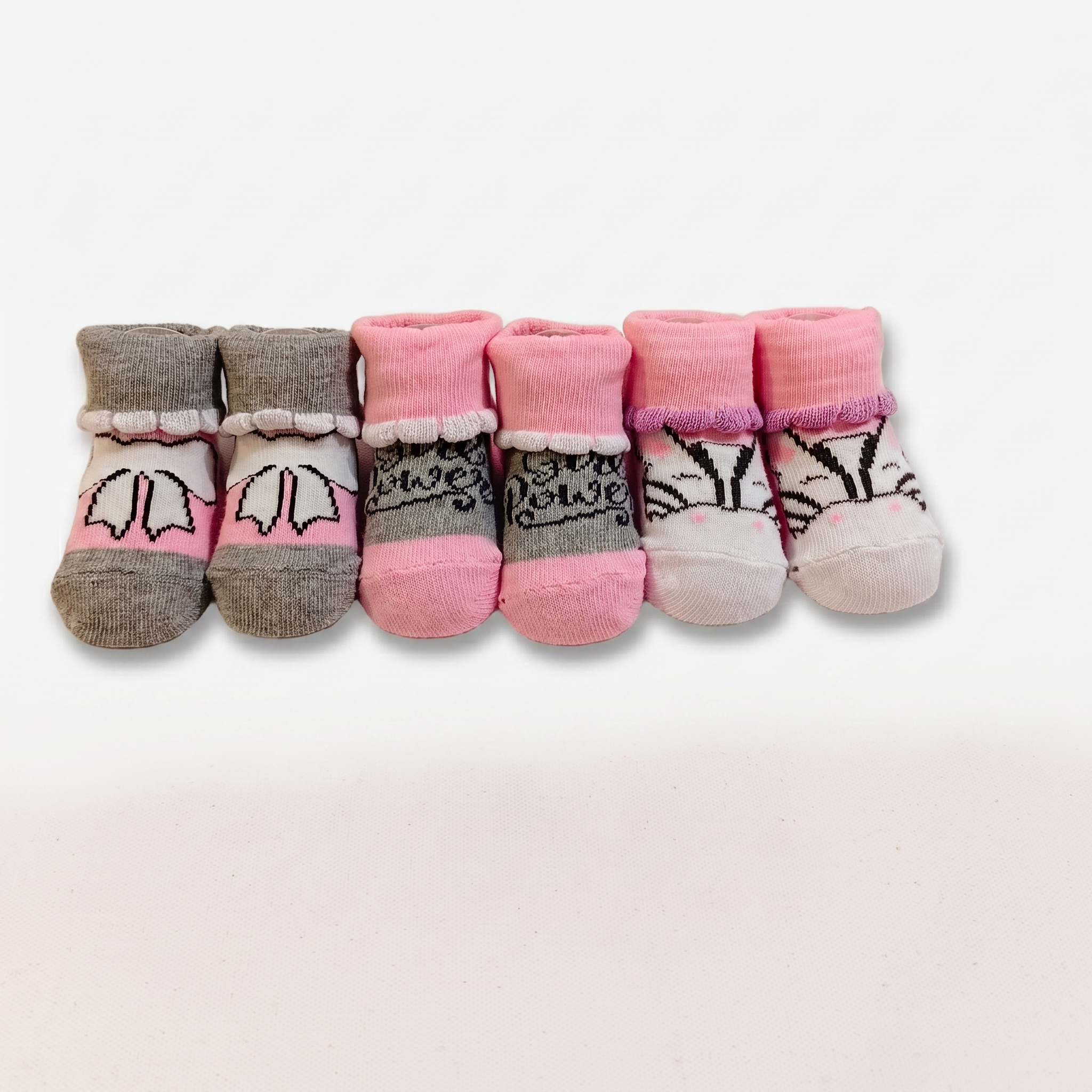 3-Pair Baby Girl Cotton Socks Set – Soft & Cozy Infant Socks