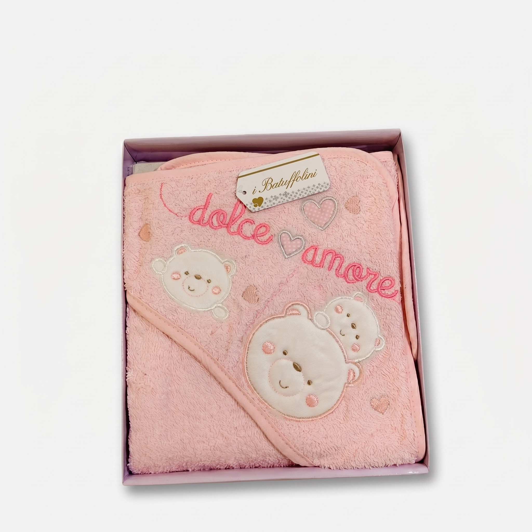Baby Bear Hooded Towel – Soft Absorbent Baby Bath Towel (Pink)