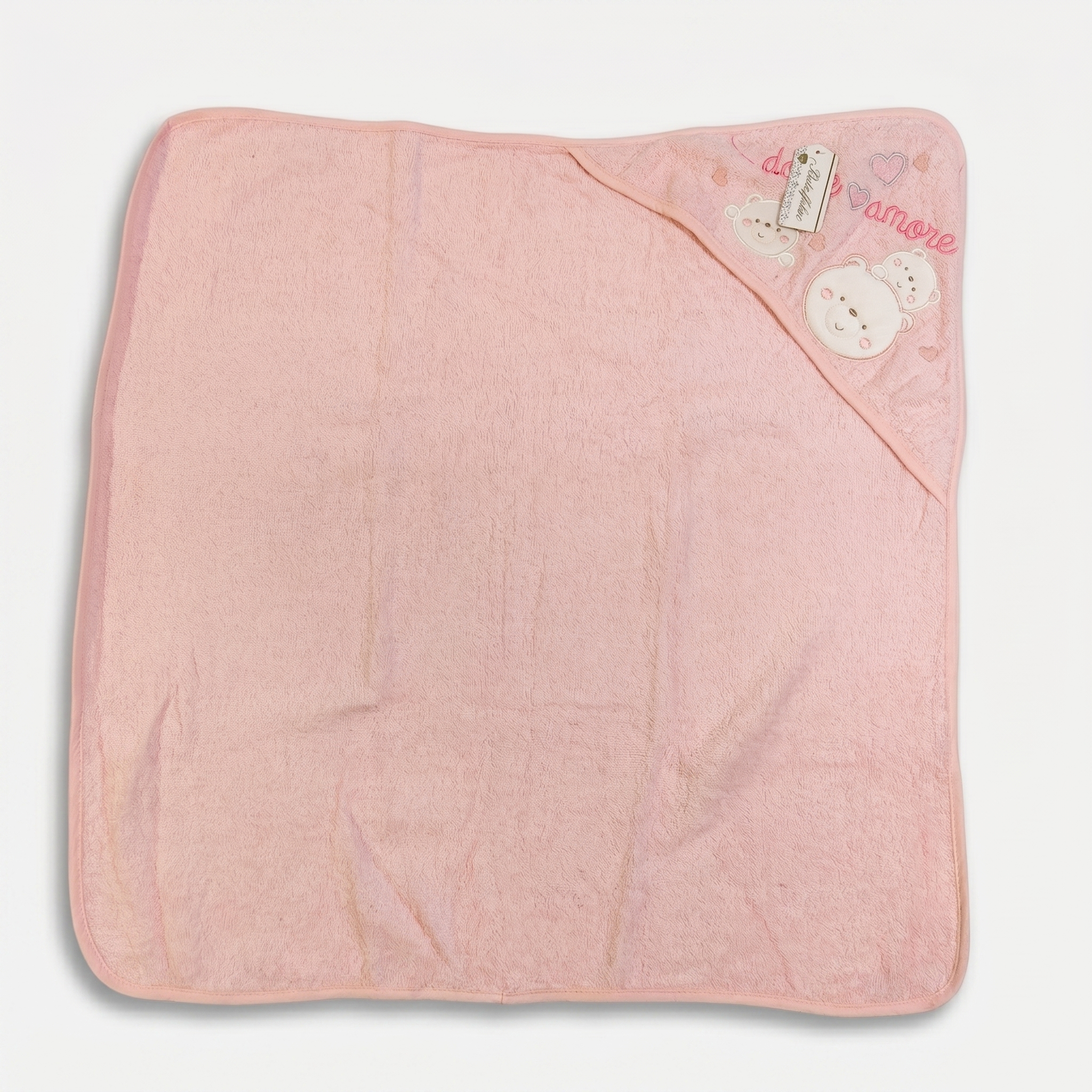 Baby Bear Hooded Towel – Soft Absorbent Baby Bath Towel (Pink)