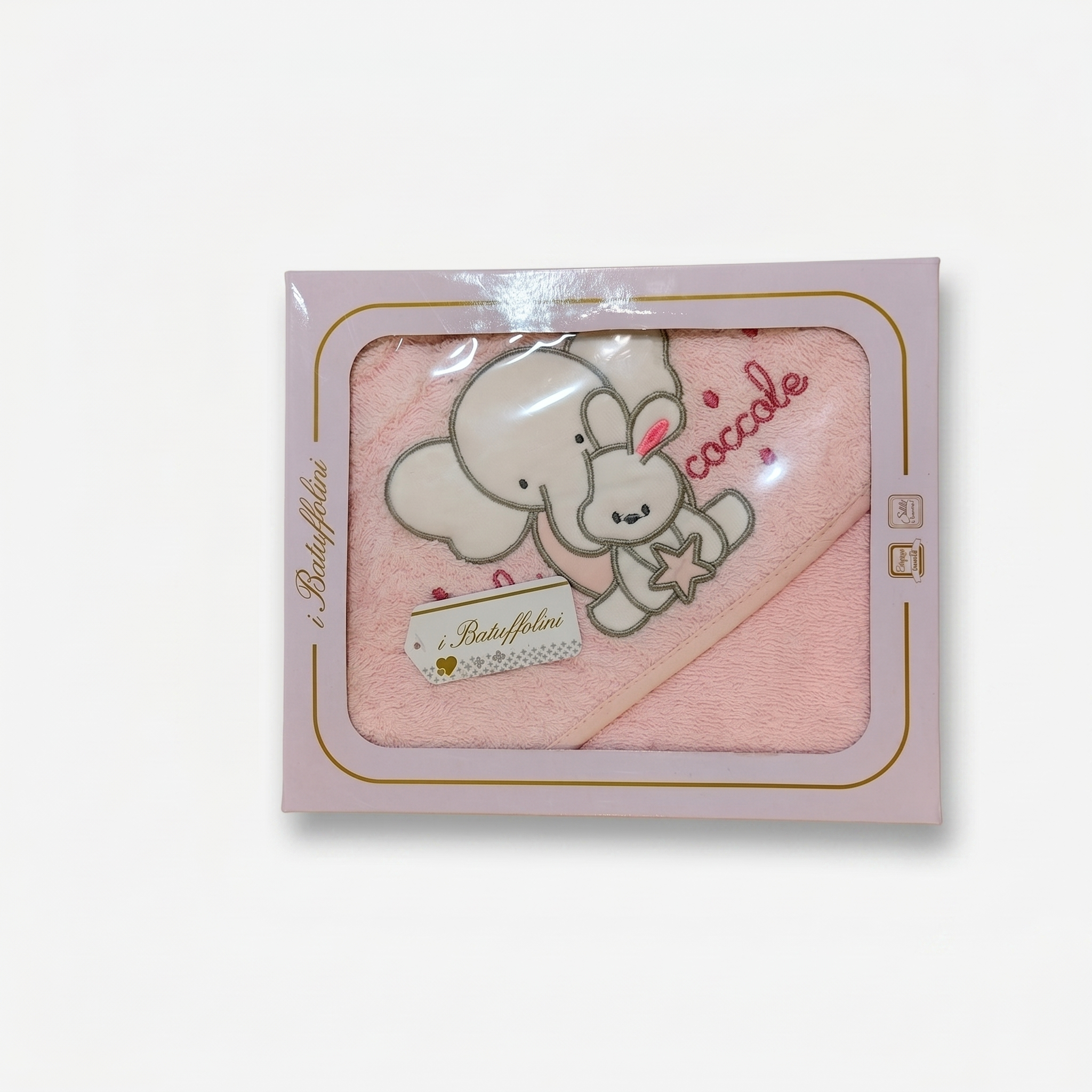 Baby Elephant Hooded Towel – Soft Absorbent Baby Bath Towel (Pink)