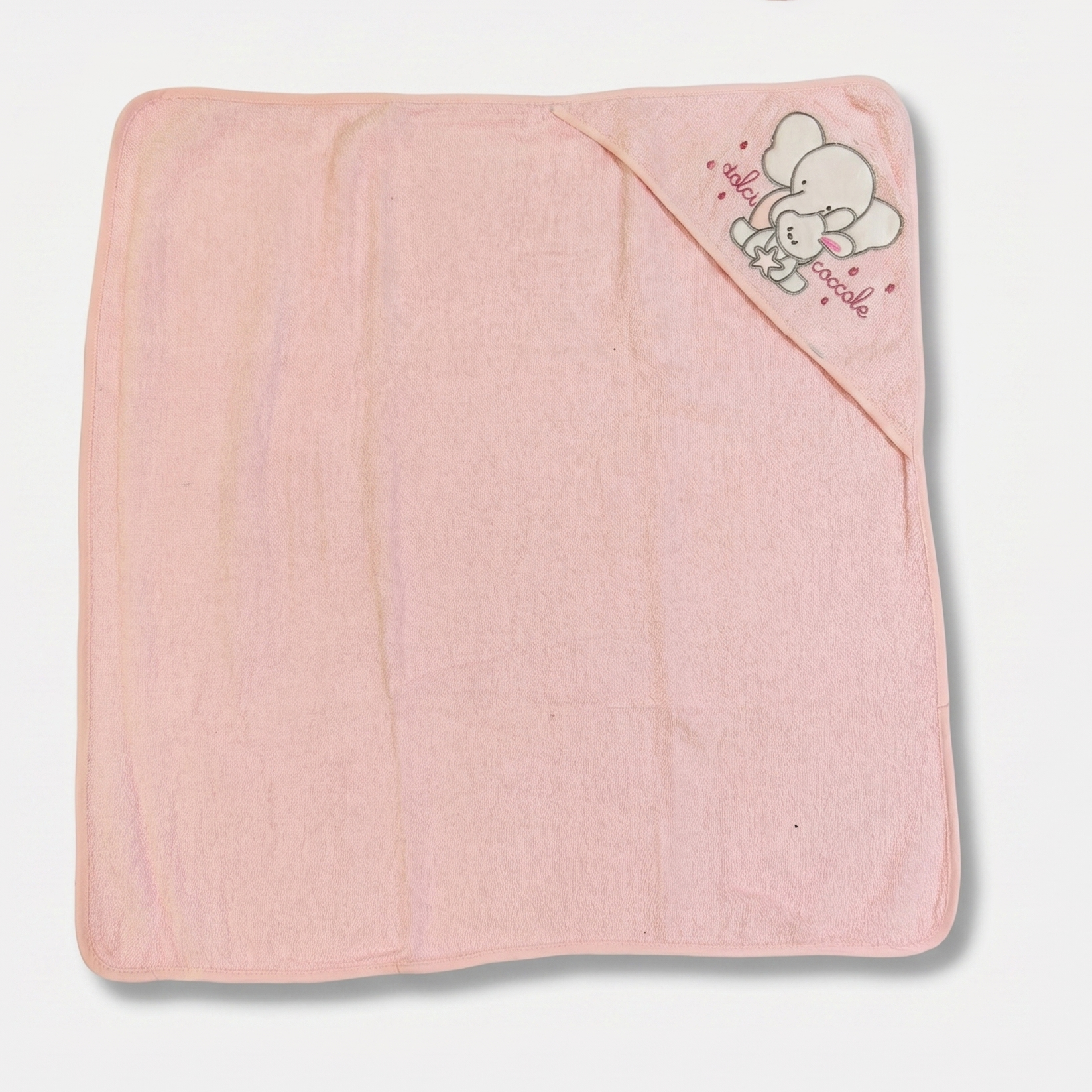 Baby Elephant Hooded Towel – Soft Absorbent Baby Bath Towel (Pink)
